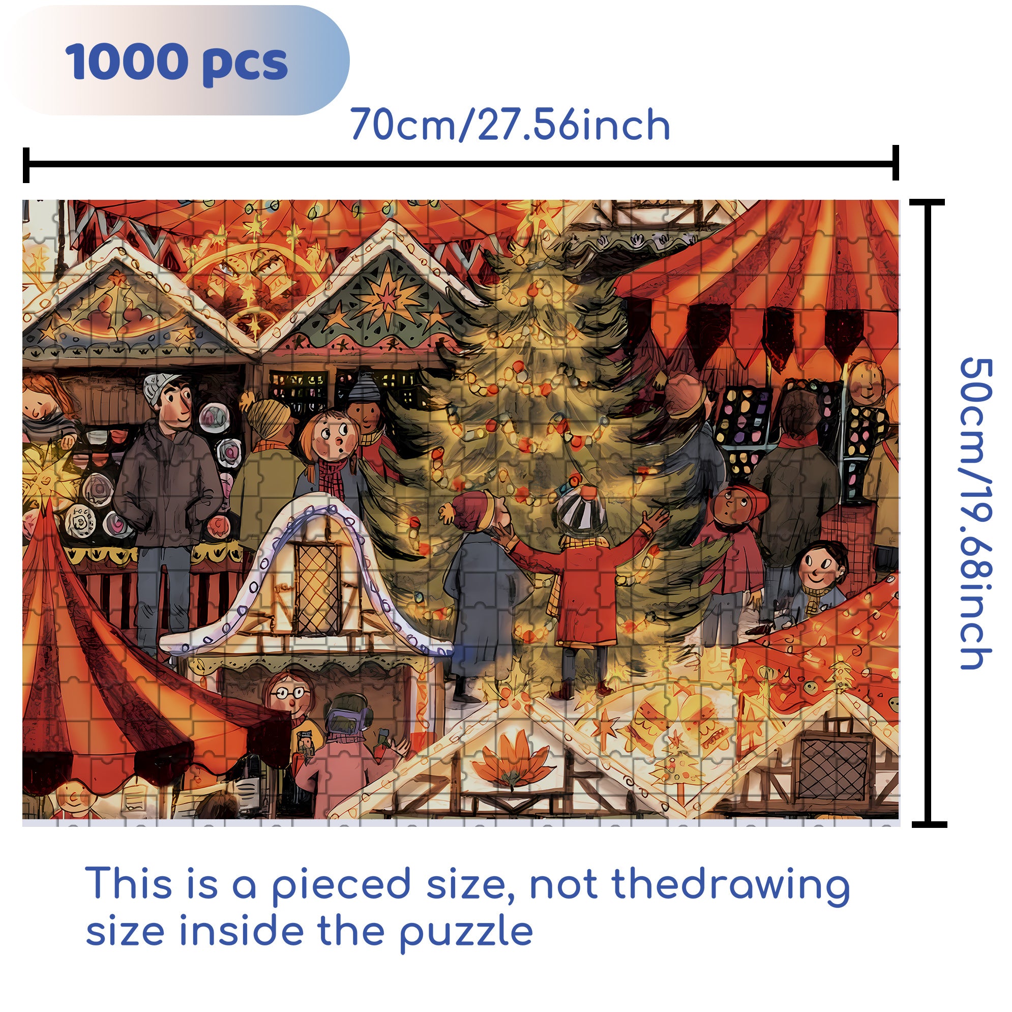 Christmas 500pcs/1000pcs Jigsaw Puzzle, Scratch-Resistant, Interactive Family Game & Brain-Boosting DIY Decor, Perfect for Halloween, Christmas & New Year Gifts, Family Puzzle Game