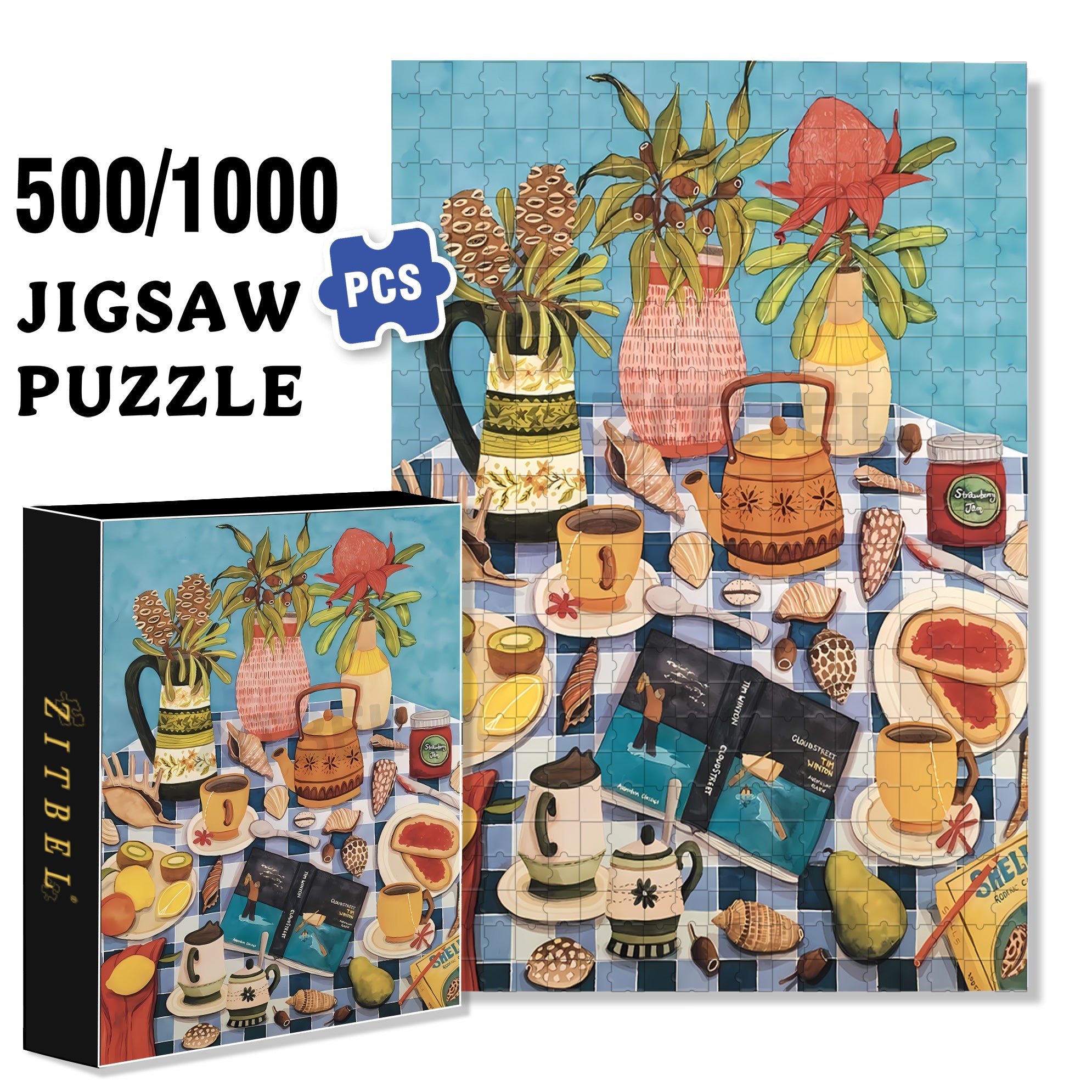 Cloudstreet 500pcs/1000pcs Jigsaw Puzzle, Scratch-Resistant, Interactive Family Game & Brain-Boosting DIY Decor, Perfect for Halloween, Christmas & New Year Gifts, Family Puzzle Game