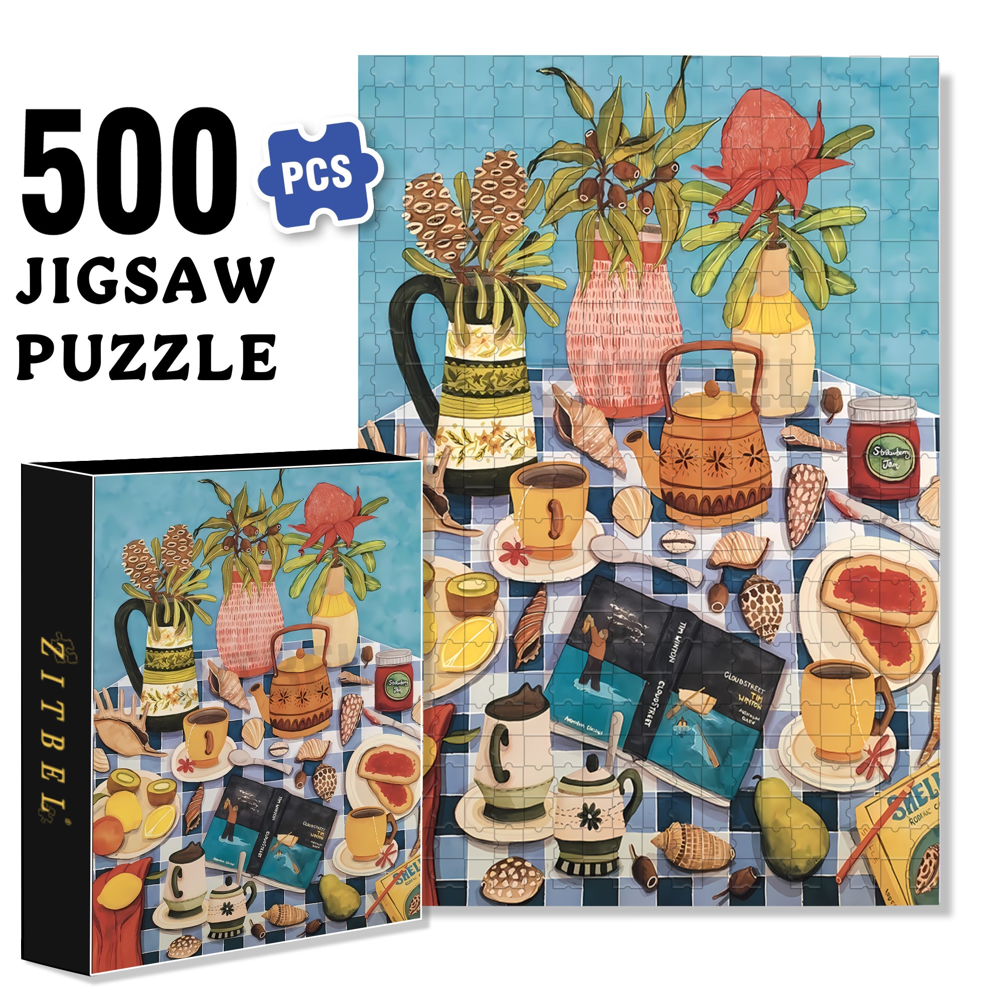 Cloudstreet 500pcs/1000pcs Jigsaw Puzzle, Scratch-Resistant, Interactive Family Game & Brain-Boosting DIY Decor, Perfect for Halloween, Christmas & New Year Gifts, Family Puzzle Game