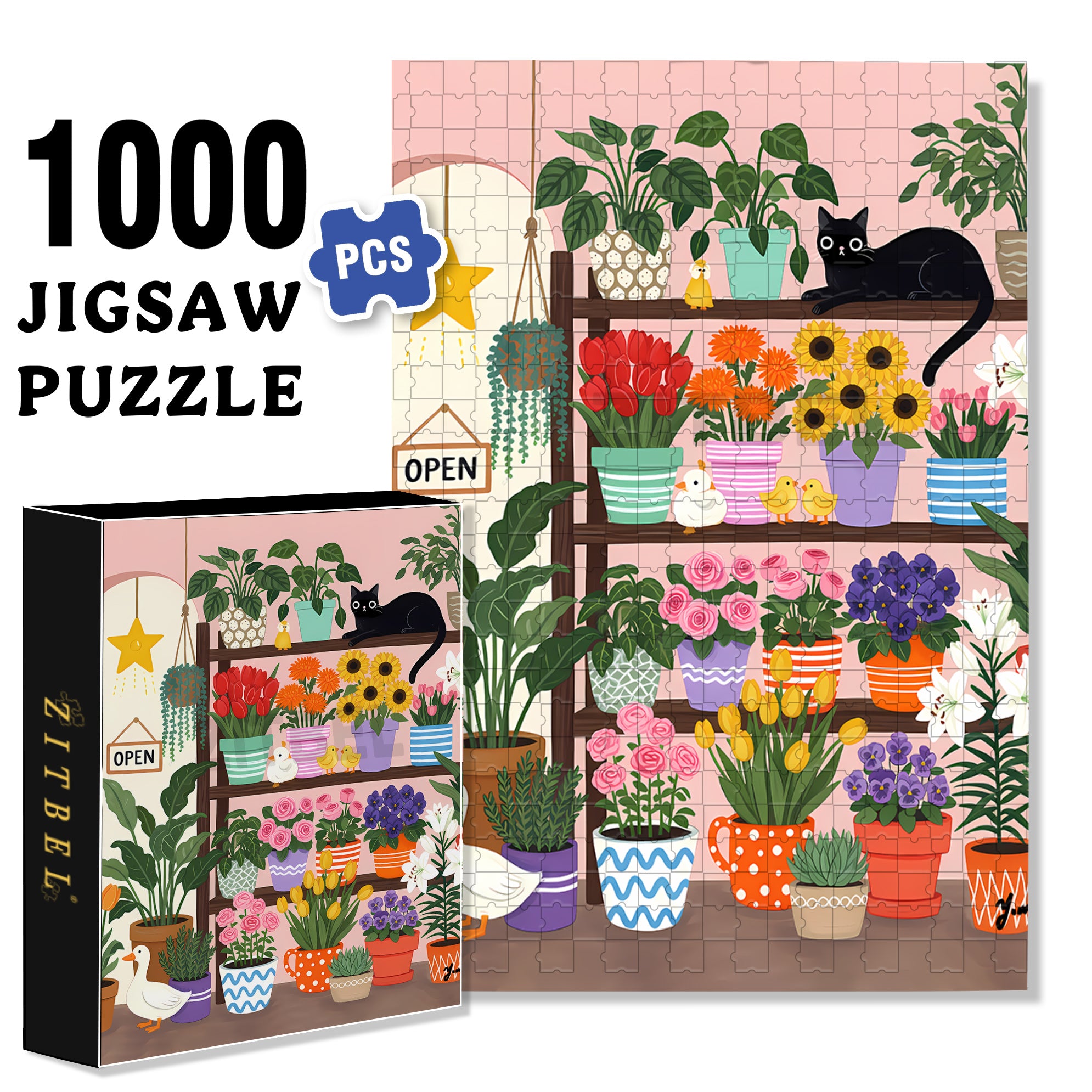 Colorful Spring 500pcs/1000pcs Jigsaw Puzzle, Scratch-Resistant, Interactive Family Game & Brain-Boosting DIY Decor, Perfect for Halloween, Christmas & New Year Gifts, Family Puzzle Game