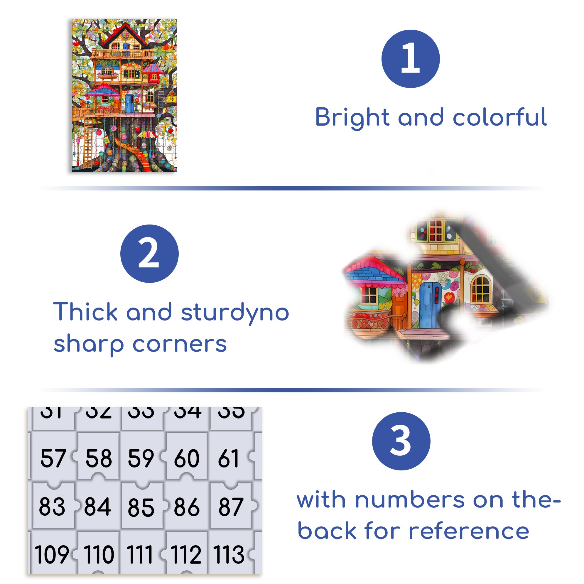 Colorful Treehouse 500pcs/1000pcs Jigsaw Puzzle, Scratch-Resistant, Interactive Family Game & Brain-Boosting DIY Decor, Perfect for Halloween, Christmas & New Year Gifts, Family Puzzle Game
