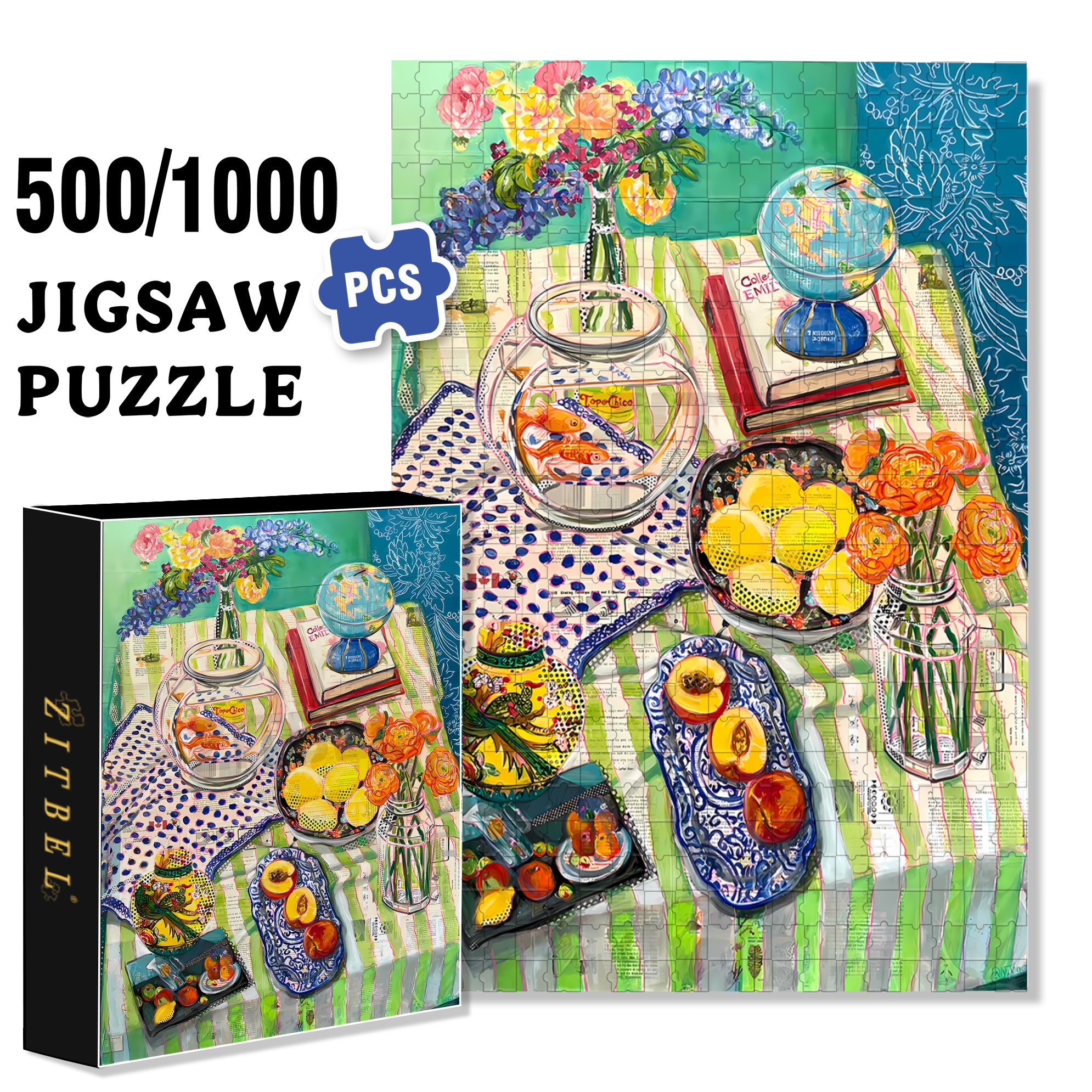 Diversity 500pcs/1000pcs Jigsaw Puzzle, Scratch-Resistant, Interactive Family Game & Brain-Boosting DIY Decor, Perfect for Halloween, Christmas & New Year Gifts, Family Puzzle Game
