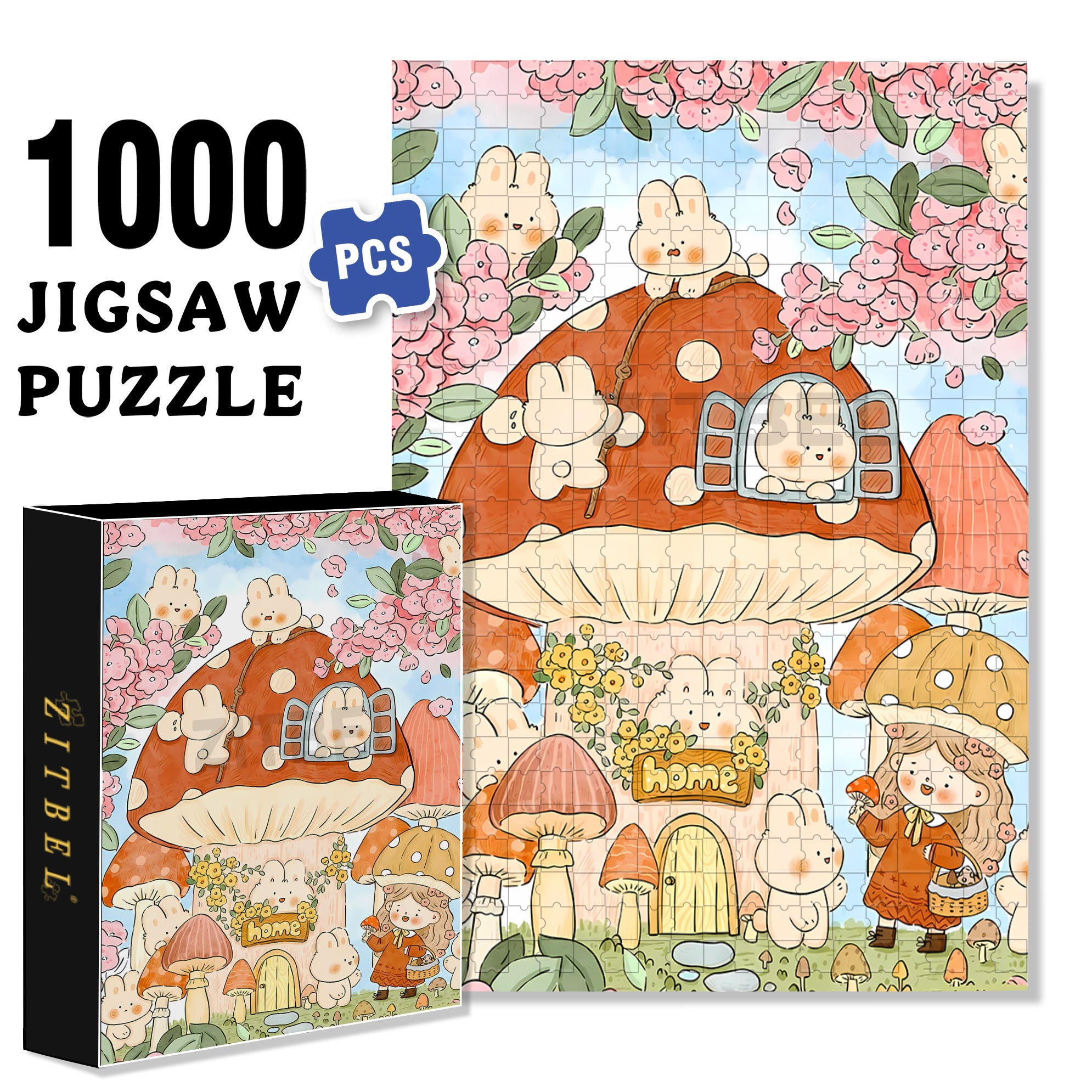 Fairy Tale World 500pcs/1000pcs Jigsaw Puzzle, Scratch-Resistant, Interactive Family Game & Brain-Boosting DIY Decor, Perfect for Halloween, Christmas & New Year Gifts, Family Puzzle Game