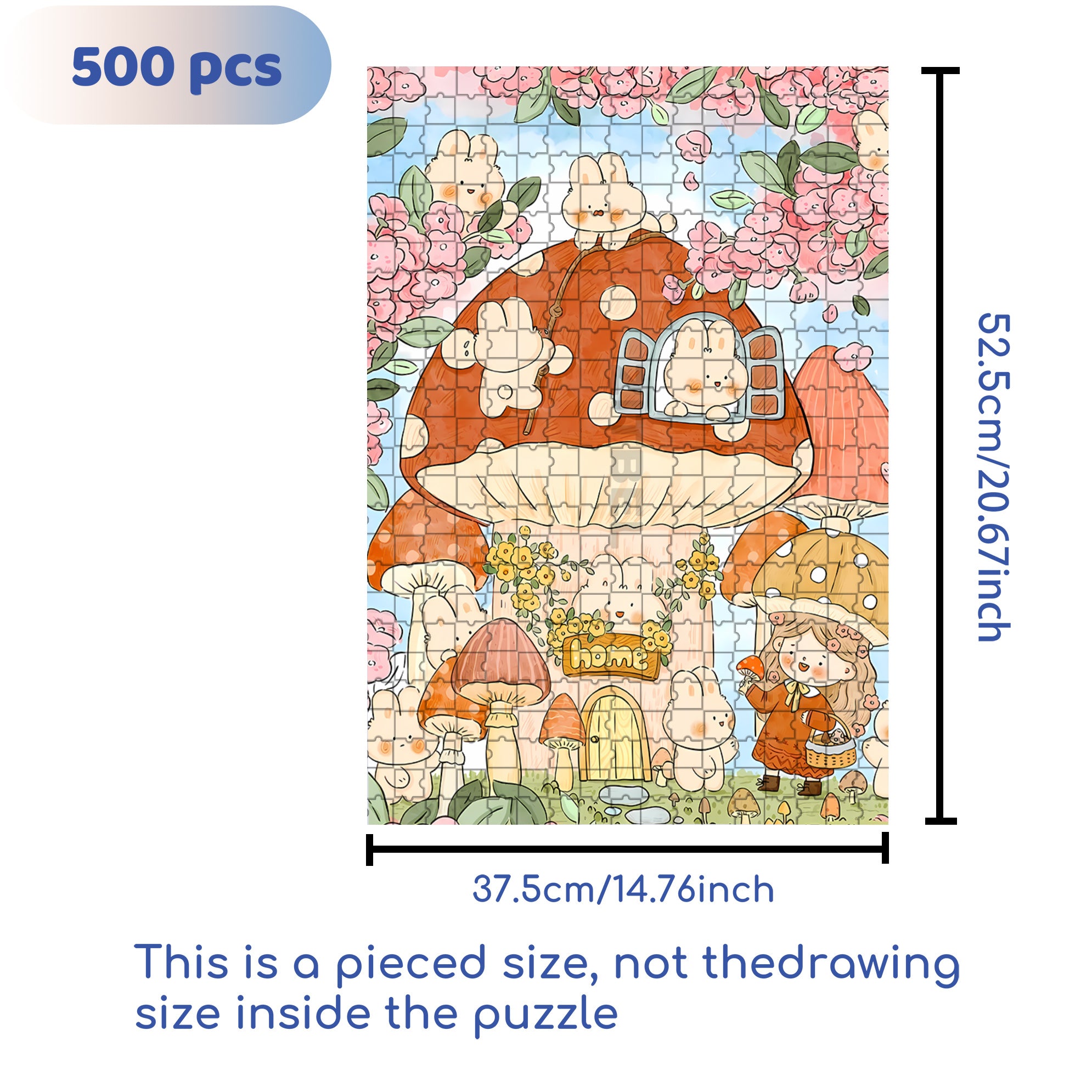 Fairy Tale World 500pcs/1000pcs Jigsaw Puzzle, Scratch-Resistant, Interactive Family Game & Brain-Boosting DIY Decor, Perfect for Halloween, Christmas & New Year Gifts, Family Puzzle Game