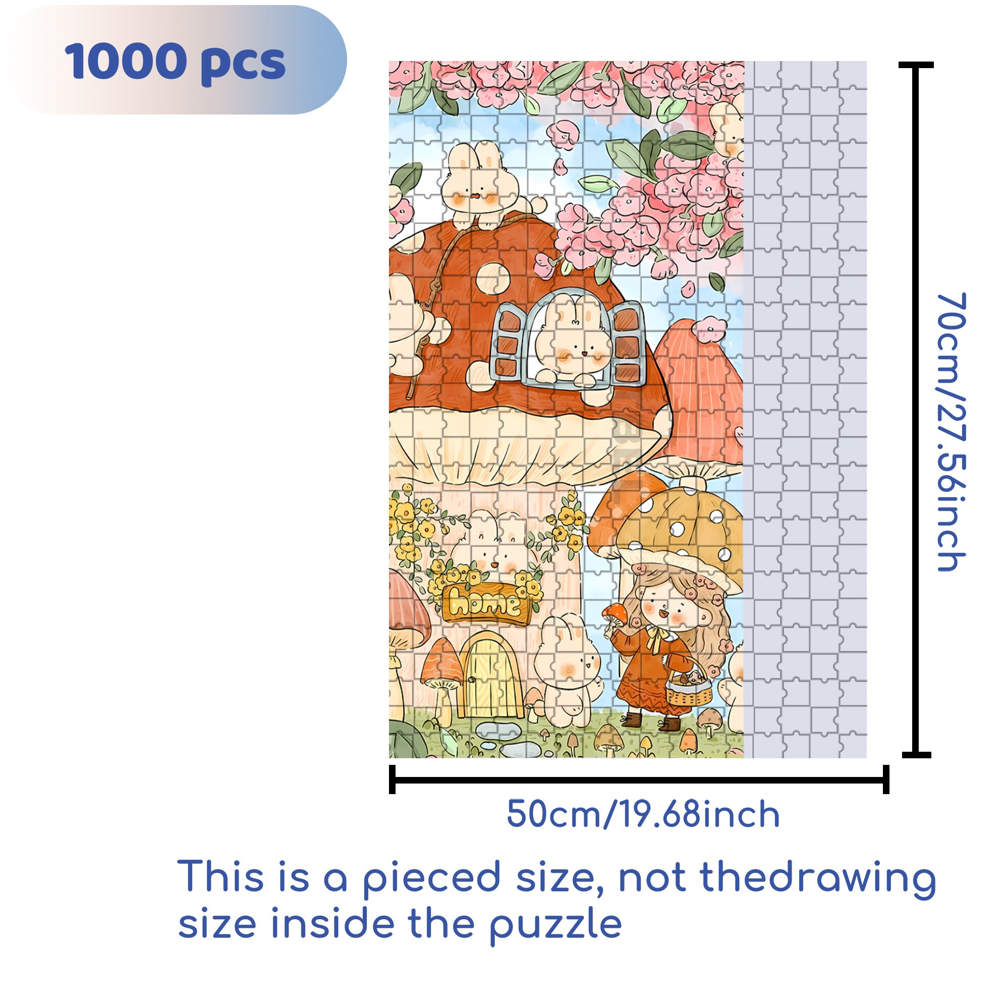 Fairy Tale World 500pcs/1000pcs Jigsaw Puzzle, Scratch-Resistant, Interactive Family Game & Brain-Boosting DIY Decor, Perfect for Halloween, Christmas & New Year Gifts, Family Puzzle Game