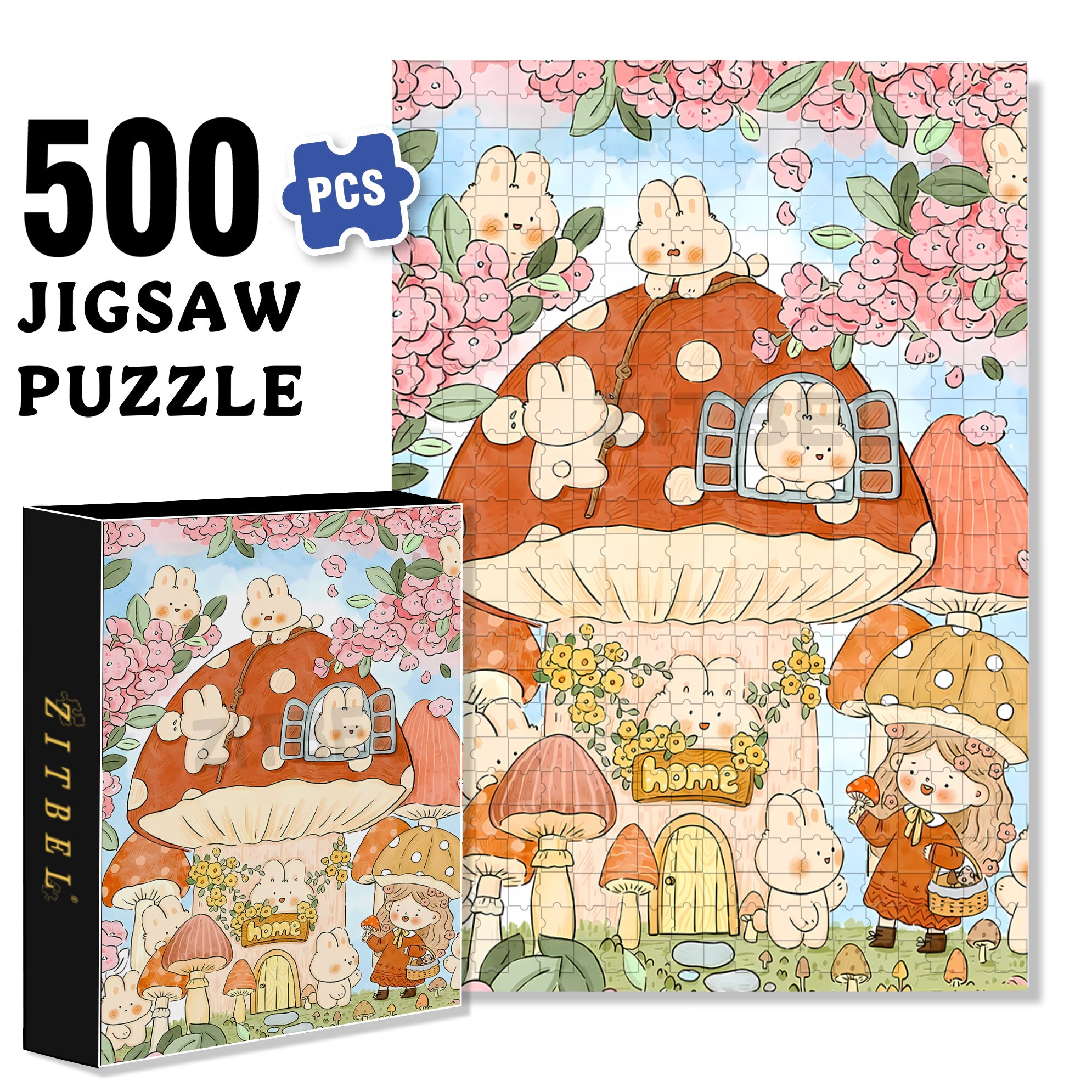 Fairy Tale World 500pcs/1000pcs Jigsaw Puzzle, Scratch-Resistant, Interactive Family Game & Brain-Boosting DIY Decor, Perfect for Halloween, Christmas & New Year Gifts, Family Puzzle Game