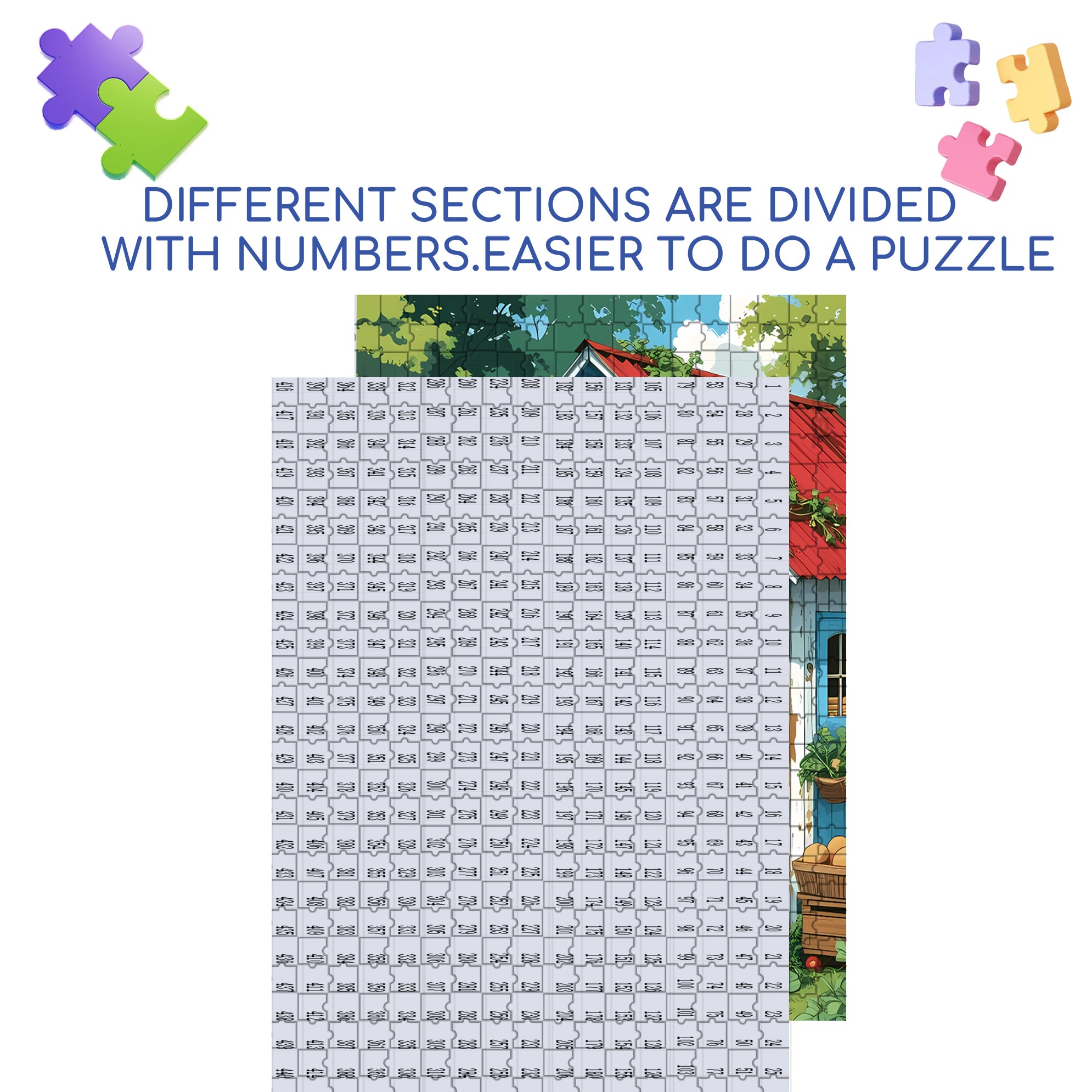 Farm Stand Fresh Produce 500pcs/1000pcs Jigsaw Puzzle, Scratch-Resistant, Interactive Family Game & Brain-Boosting DIY Decor, Perfect for Halloween, Christmas & New Year Gifts, Family Puzzle Game