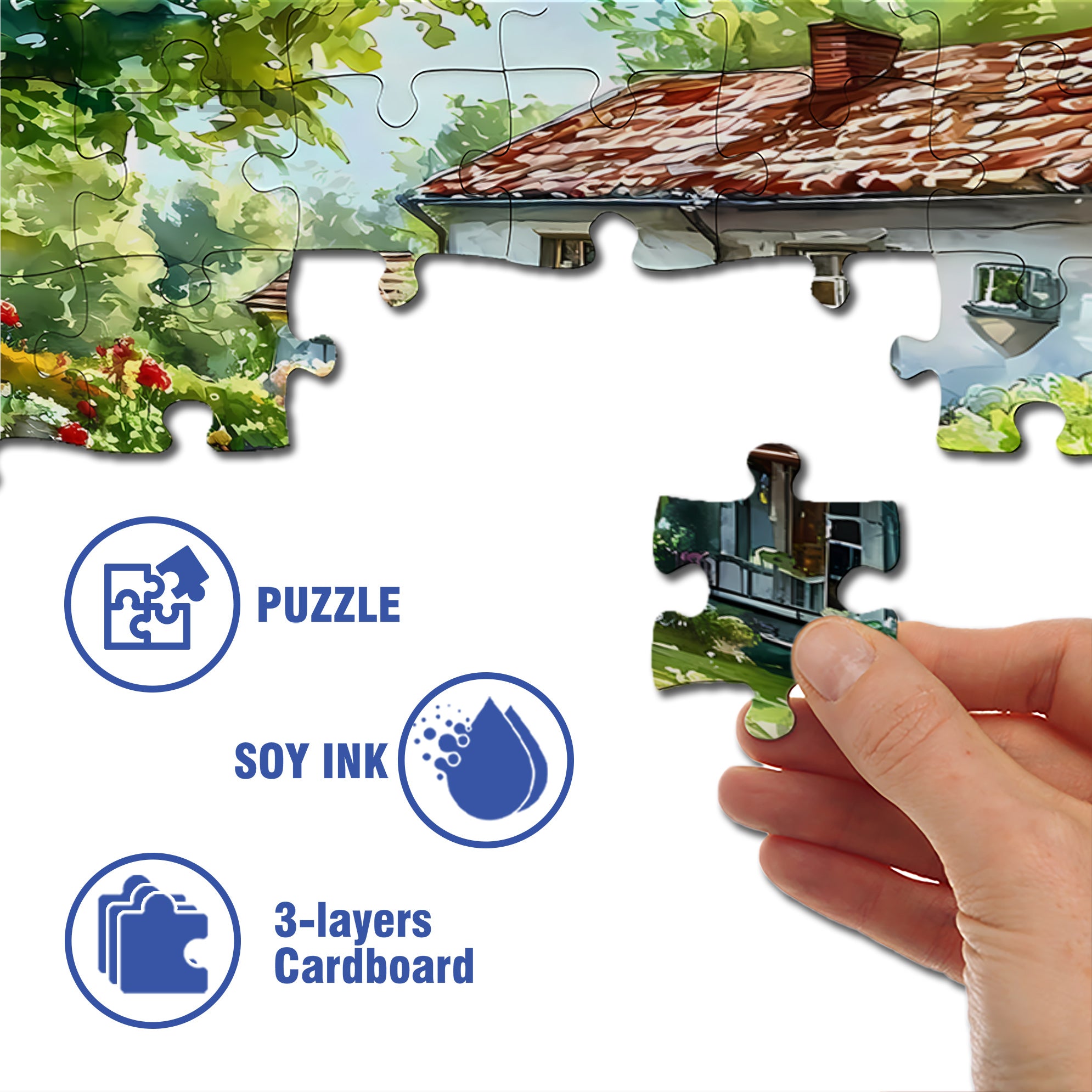 Farmhouse Breakfast 500pcs/1000pcs Jigsaw Puzzle, Scratch-Resistant, Interactive Family Game & Brain-Boosting DIY Decor, Perfect for Halloween, Christmas & New Year Gifts, Family Puzzle Game
