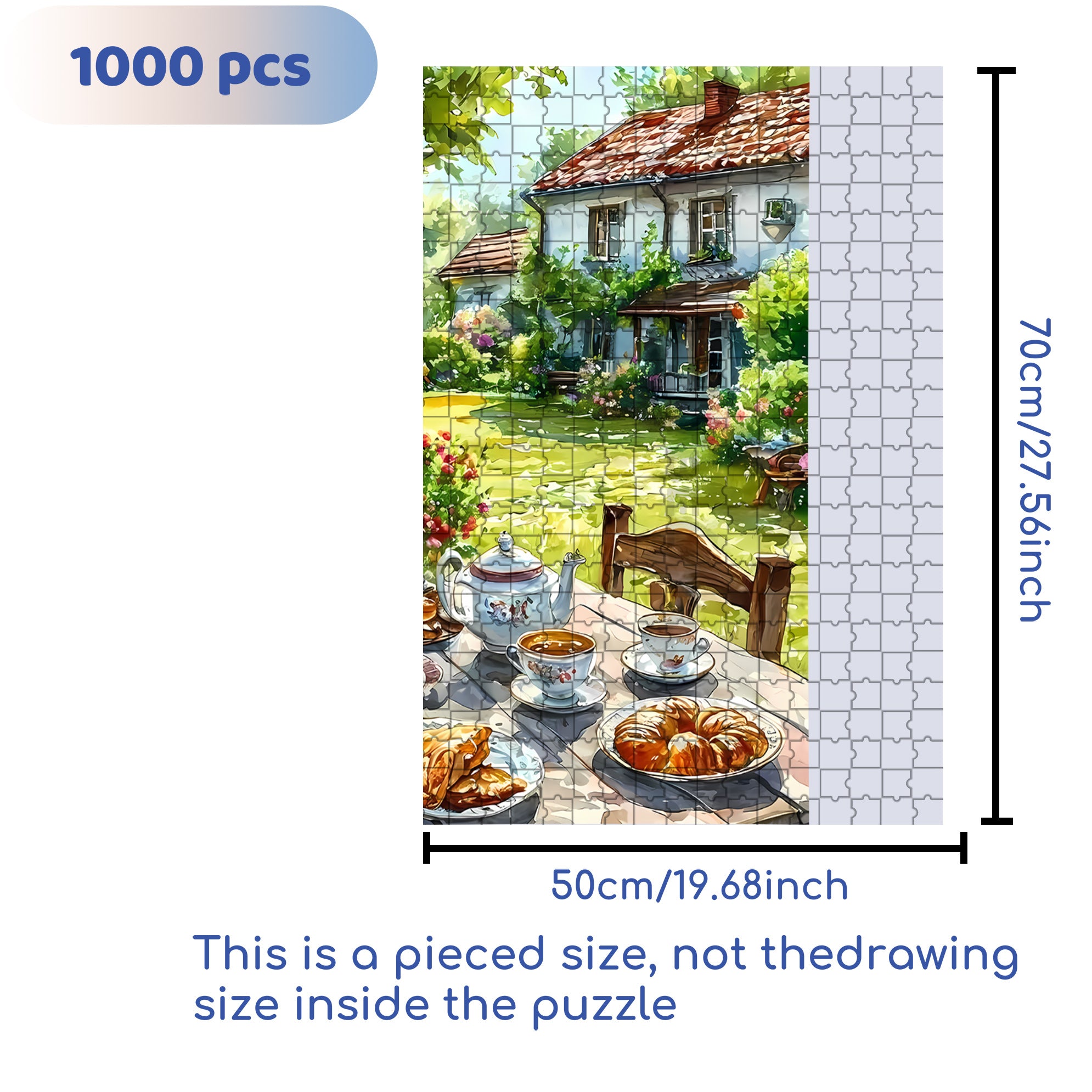 Farmhouse Breakfast 500pcs/1000pcs Jigsaw Puzzle, Scratch-Resistant, Interactive Family Game & Brain-Boosting DIY Decor, Perfect for Halloween, Christmas & New Year Gifts, Family Puzzle Game
