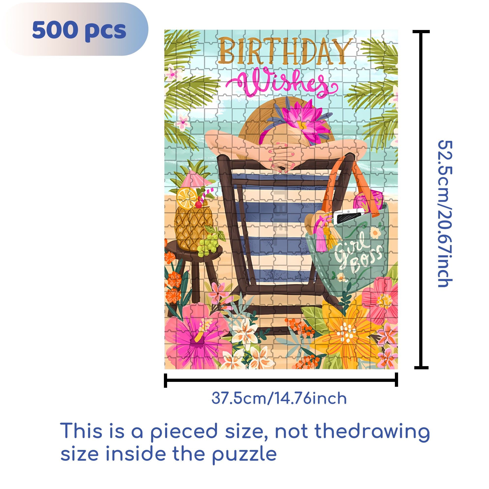 Girl Boss 500pcs/1000pcs Jigsaw Puzzle, Scratch-Resistant, Interactive Family Game & Brain-Boosting DIY Decor, Perfect for Halloween, Christmas & New Year Gifts, Family Puzzle Game
