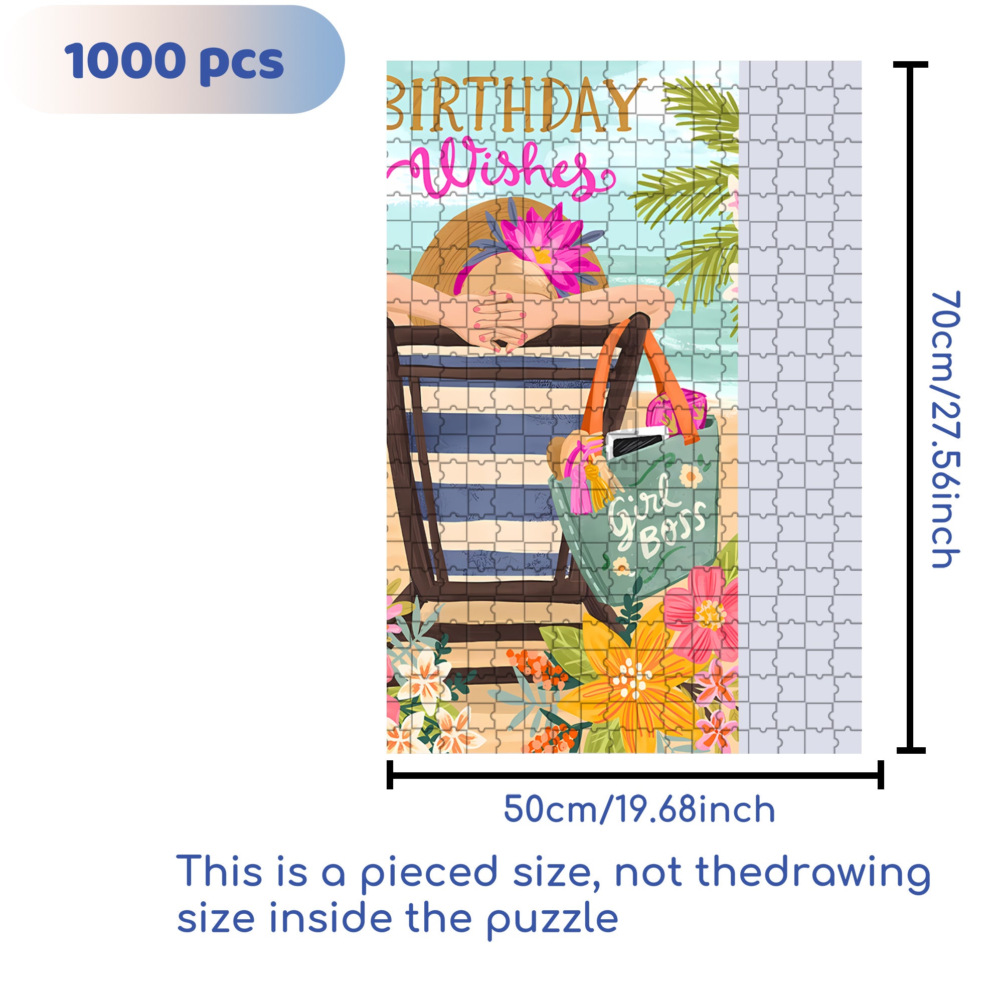 Girl Boss 500pcs/1000pcs Jigsaw Puzzle, Scratch-Resistant, Interactive Family Game & Brain-Boosting DIY Decor, Perfect for Halloween, Christmas & New Year Gifts, Family Puzzle Game