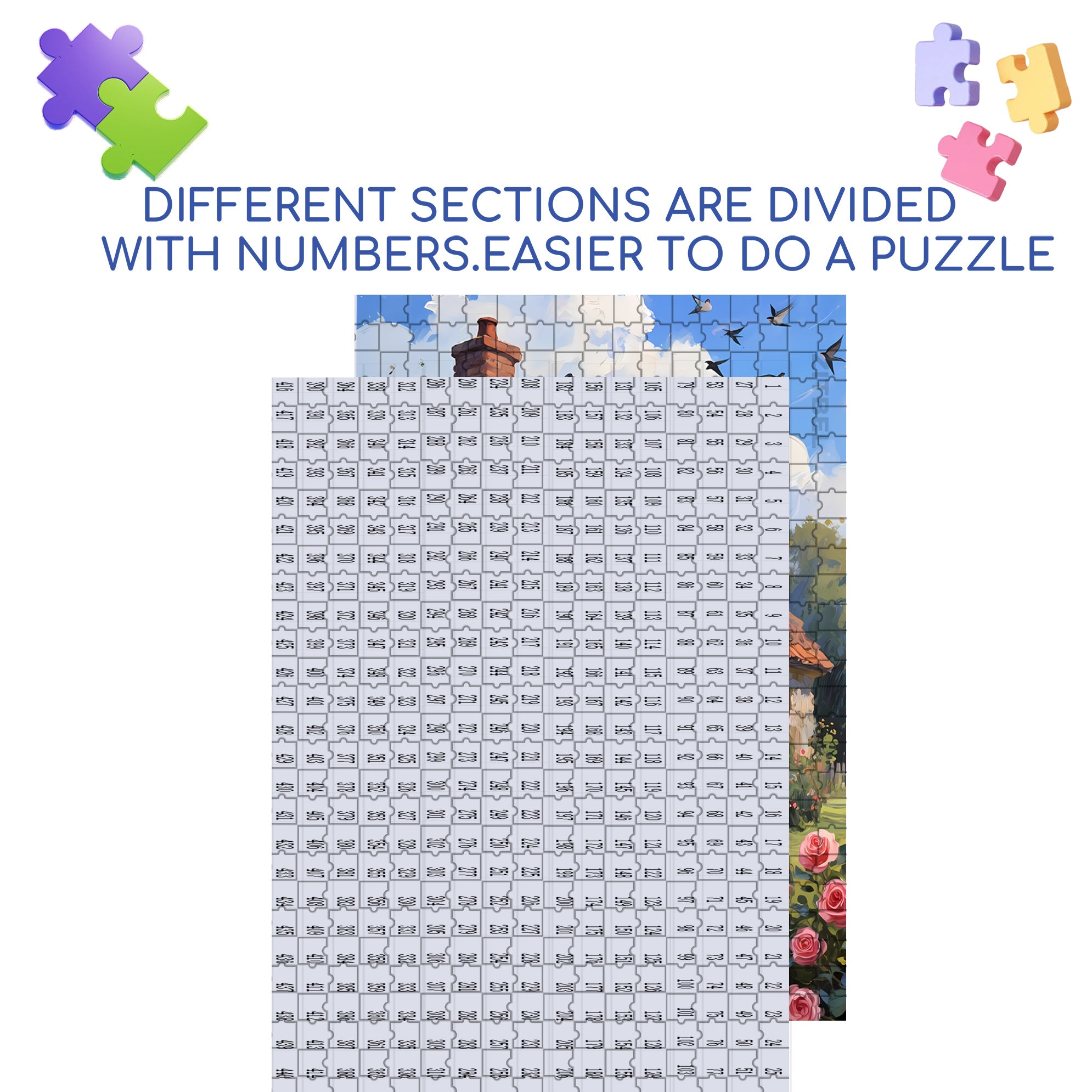 Happy Hometown 500pcs/1000pcs Jigsaw Puzzle, Scratch-Resistant, Interactive Family Game & Brain-Boosting DIY Decor, Perfect for Halloween, Christmas & New Year Gifts, Family Puzzle Game