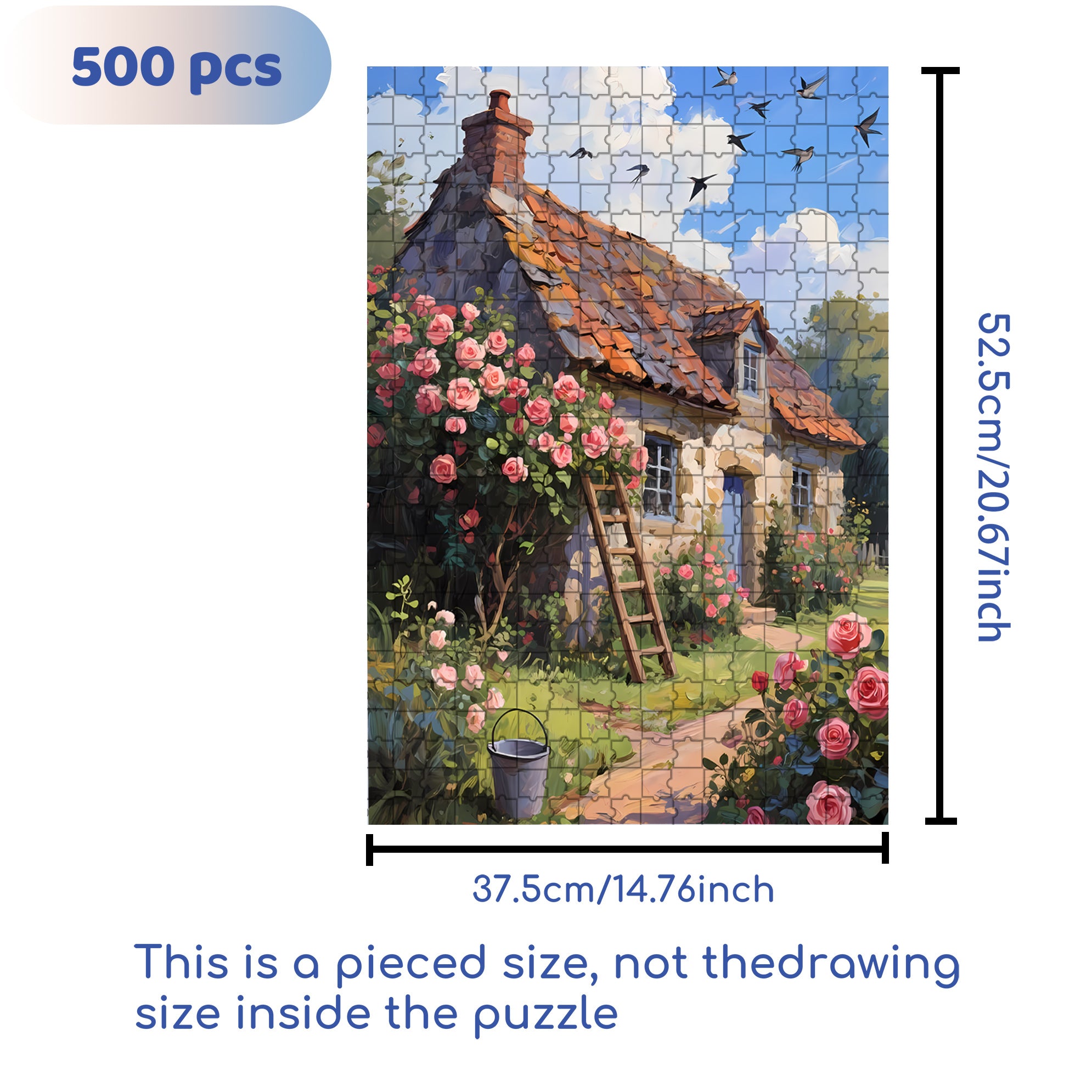 Happy Hometown 500pcs/1000pcs Jigsaw Puzzle, Scratch-Resistant, Interactive Family Game & Brain-Boosting DIY Decor, Perfect for Halloween, Christmas & New Year Gifts, Family Puzzle Game