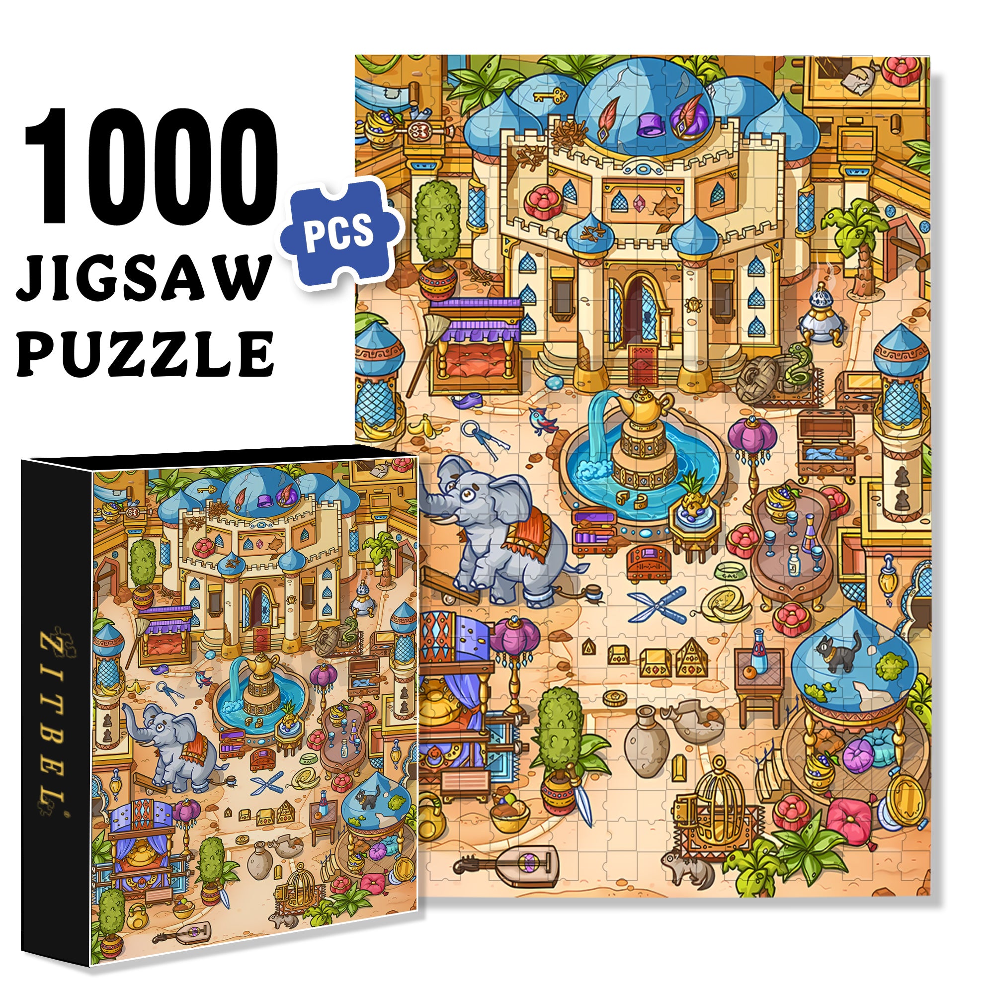 Hidden Objects Location 500pcs/1000pcs Jigsaw Puzzle, Scratch-Resistant, Interactive Family Game & Brain-Boosting DIY Decor, Perfect for Halloween, Christmas & New Year Gifts, Family Puzzle Game