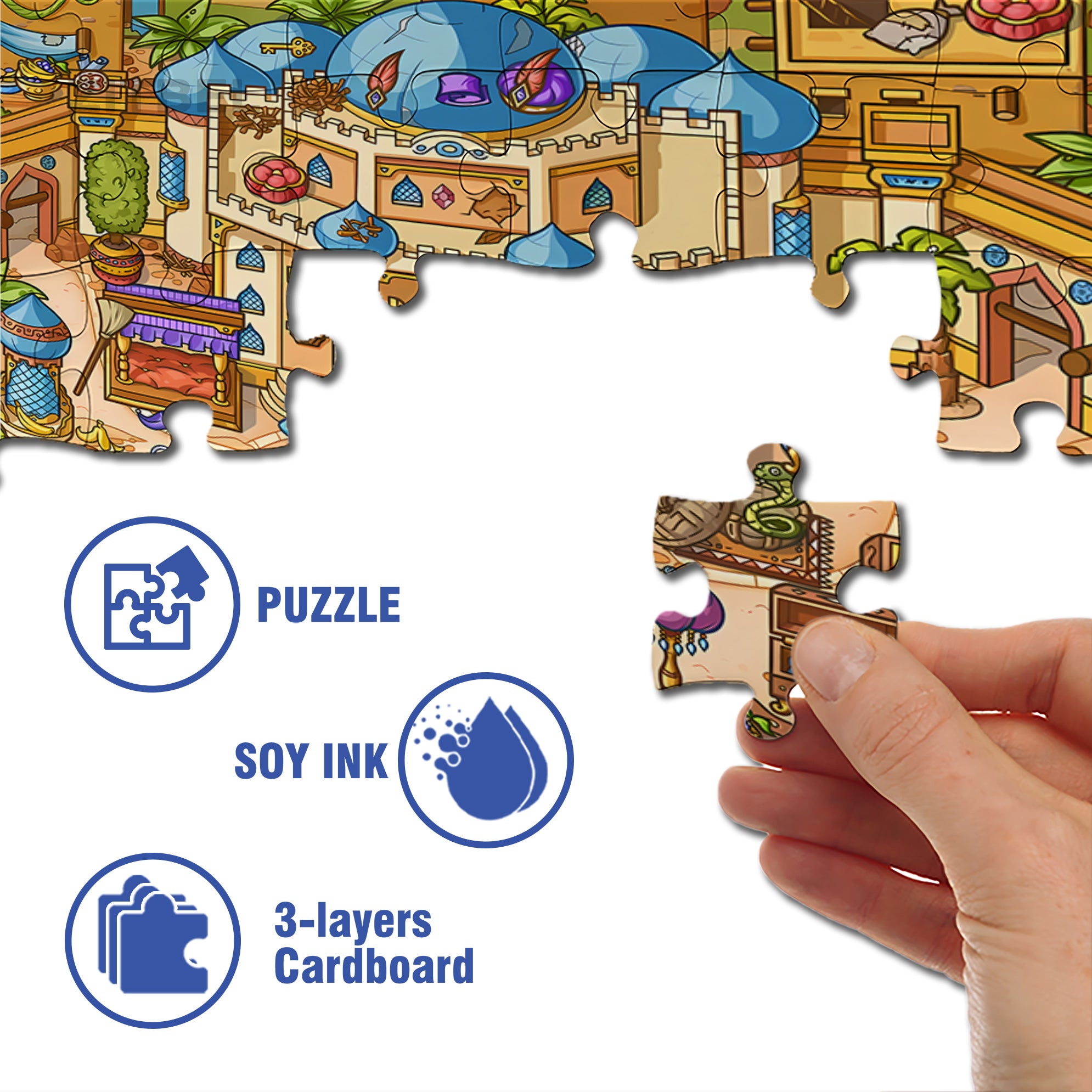 Hidden Objects Location 500pcs/1000pcs Jigsaw Puzzle, Scratch-Resistant, Interactive Family Game & Brain-Boosting DIY Decor, Perfect for Halloween, Christmas & New Year Gifts, Family Puzzle Game