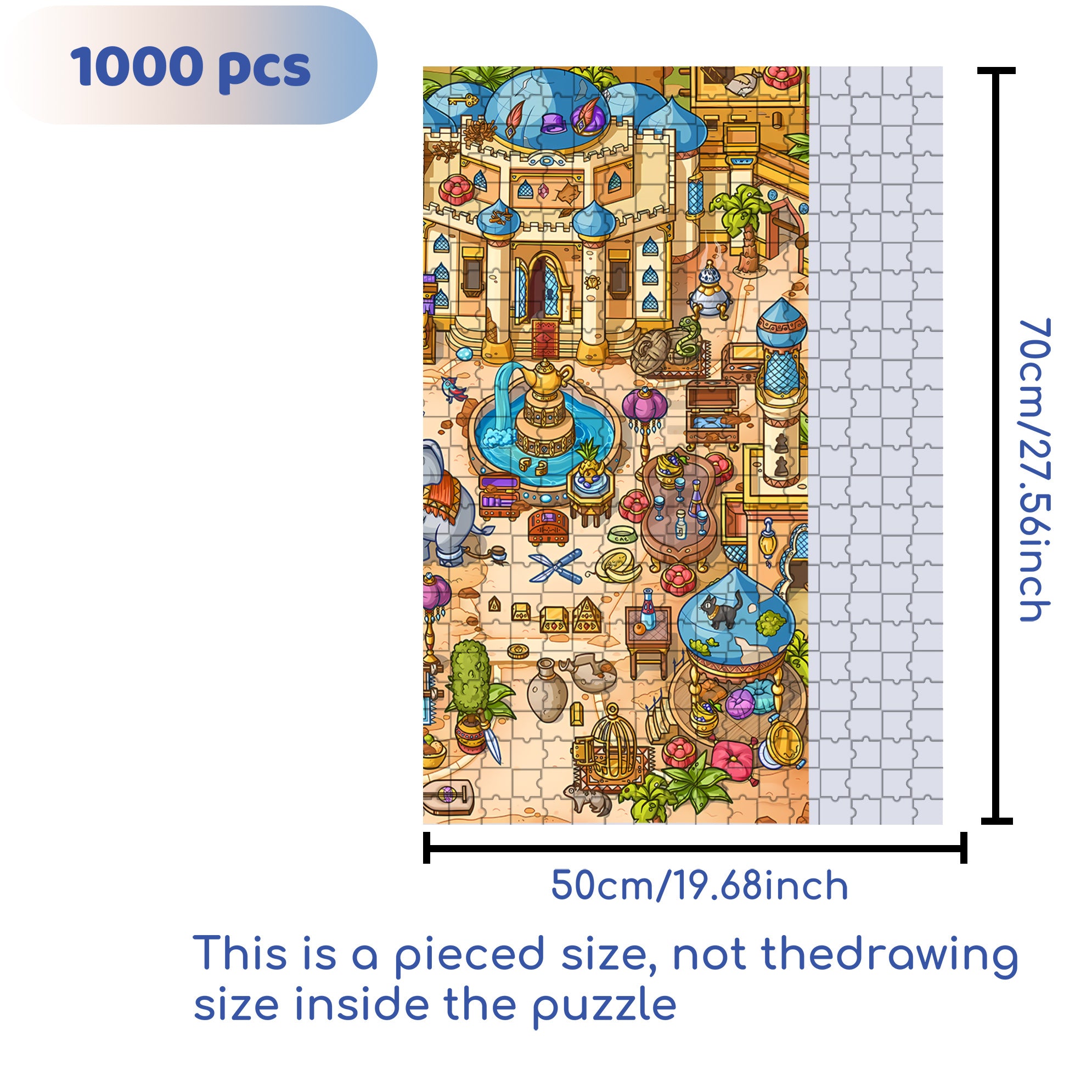 Hidden Objects Location 500pcs/1000pcs Jigsaw Puzzle, Scratch-Resistant, Interactive Family Game & Brain-Boosting DIY Decor, Perfect for Halloween, Christmas & New Year Gifts, Family Puzzle Game
