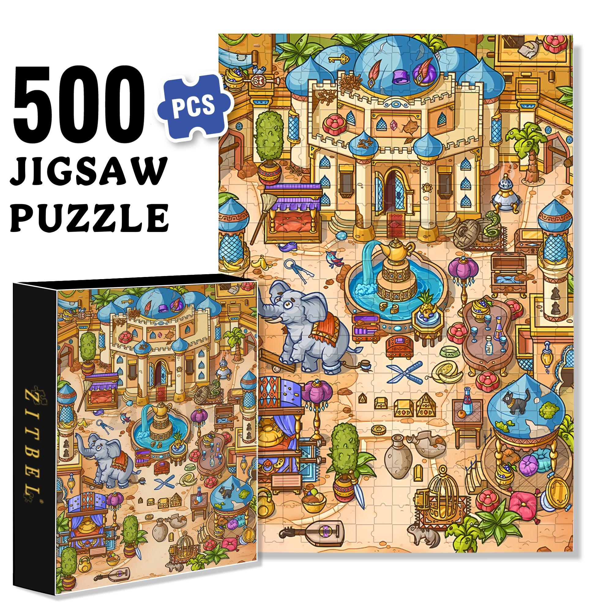 Hidden Objects Location 500pcs/1000pcs Jigsaw Puzzle, Scratch-Resistant, Interactive Family Game & Brain-Boosting DIY Decor, Perfect for Halloween, Christmas & New Year Gifts, Family Puzzle Game