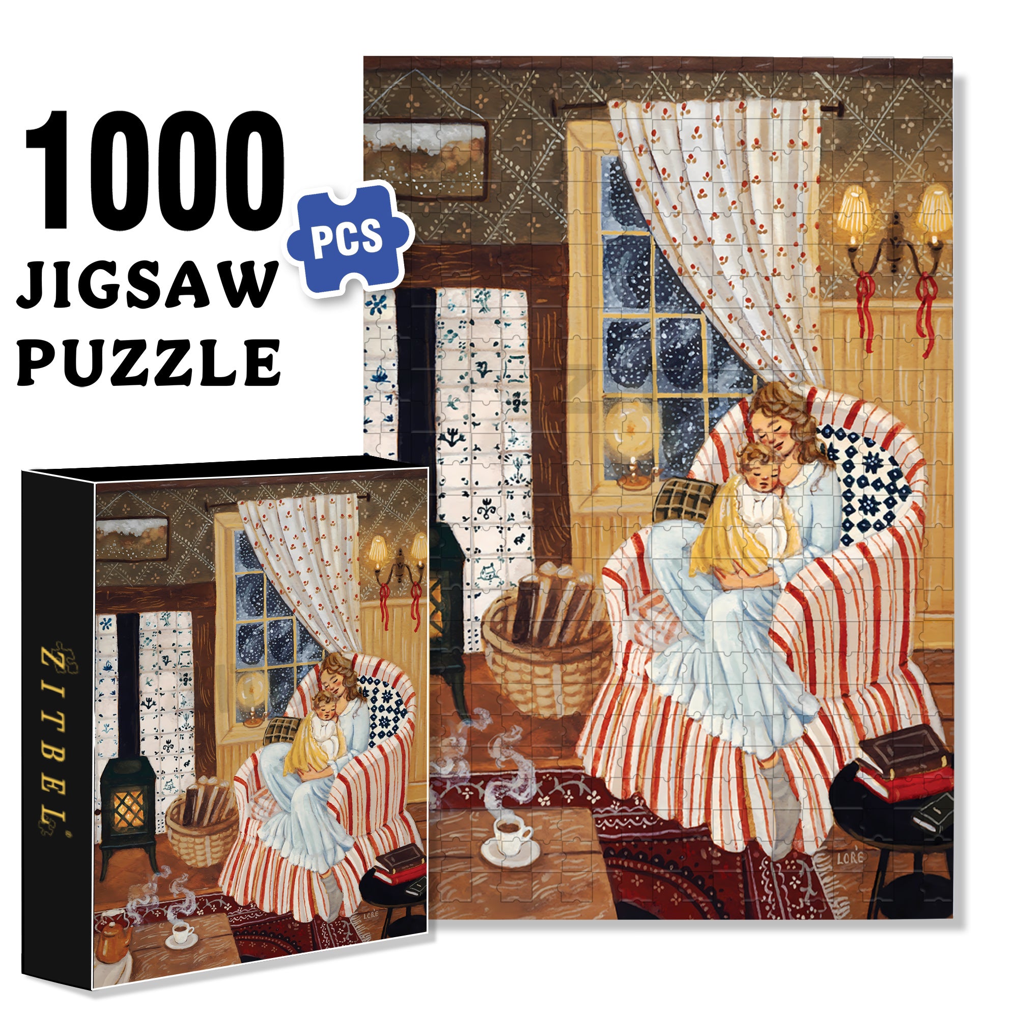 Hug 500pcs/1000pcs Jigsaw Puzzle, Scratch-Resistant, Interactive Family Game & Brain-Boosting DIY Decor, Perfect for Halloween, Christmas & New Year Gifts, Family Puzzle Game