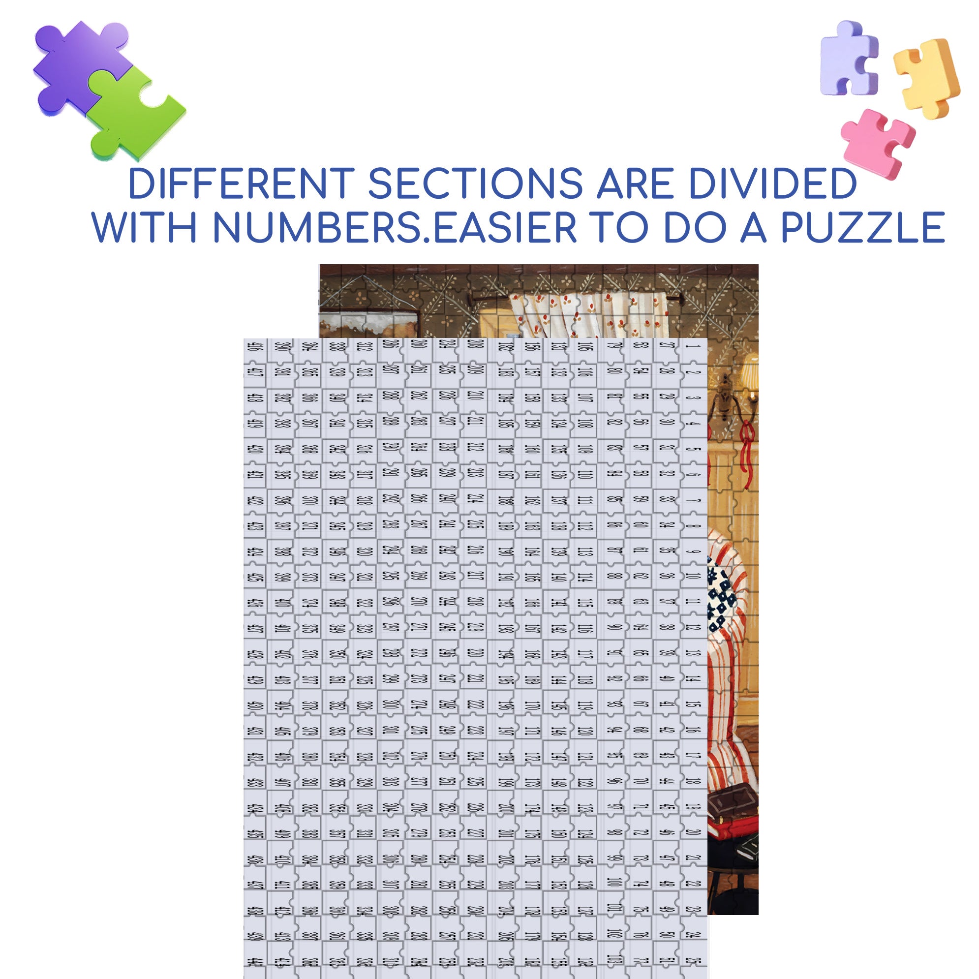 Hug 500pcs/1000pcs Jigsaw Puzzle, Scratch-Resistant, Interactive Family Game & Brain-Boosting DIY Decor, Perfect for Halloween, Christmas & New Year Gifts, Family Puzzle Game
