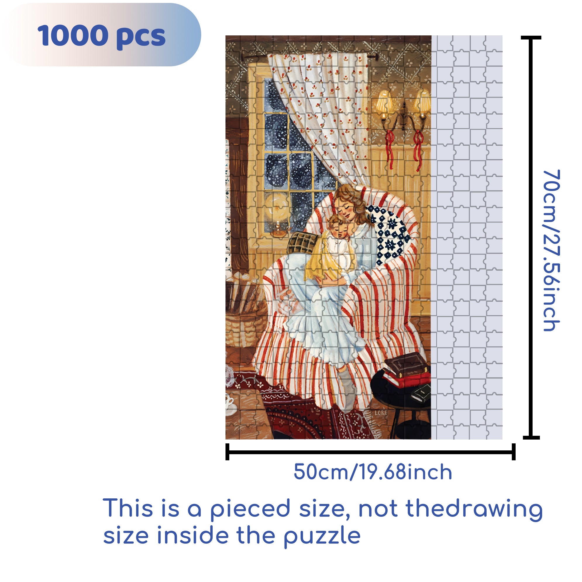 Hug 500pcs/1000pcs Jigsaw Puzzle, Scratch-Resistant, Interactive Family Game & Brain-Boosting DIY Decor, Perfect for Halloween, Christmas & New Year Gifts, Family Puzzle Game