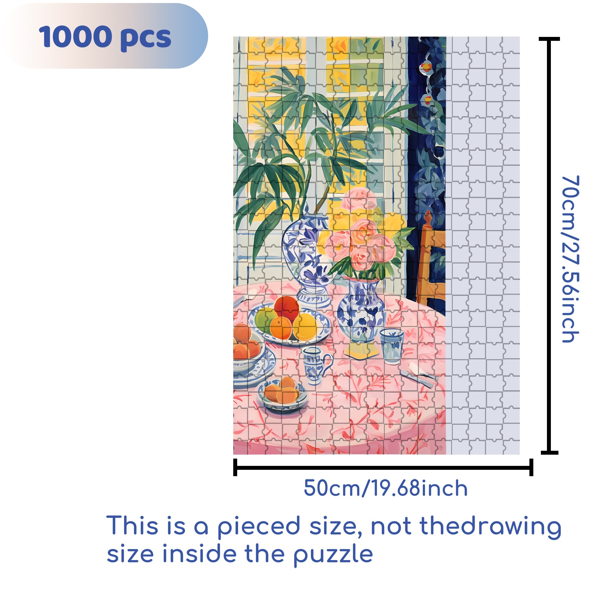 Kitchen Table 500pcs/1000pcs Jigsaw Puzzle, Scratch-Resistant, Interactive Family Game & Brain-Boosting DIY Decor, Perfect for Halloween, Christmas & New Year Gifts, Family Puzzle Game