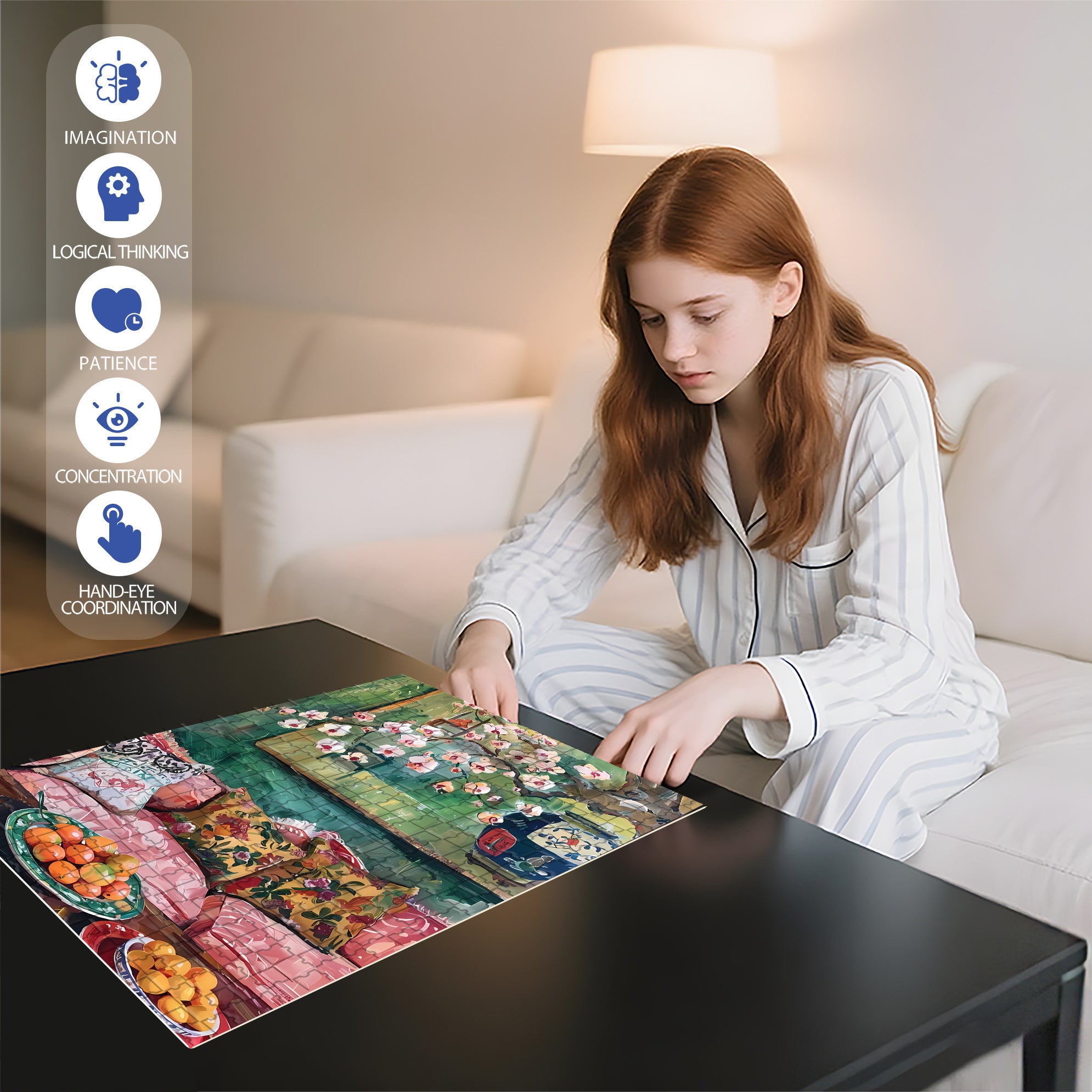 Living Room 500pcs/1000pcs Jigsaw Puzzle, Scratch-Resistant, Interactive Family Game & Brain-Boosting DIY Decor, Perfect for Halloween, Christmas & New Year Gifts, Family Puzzle Game
