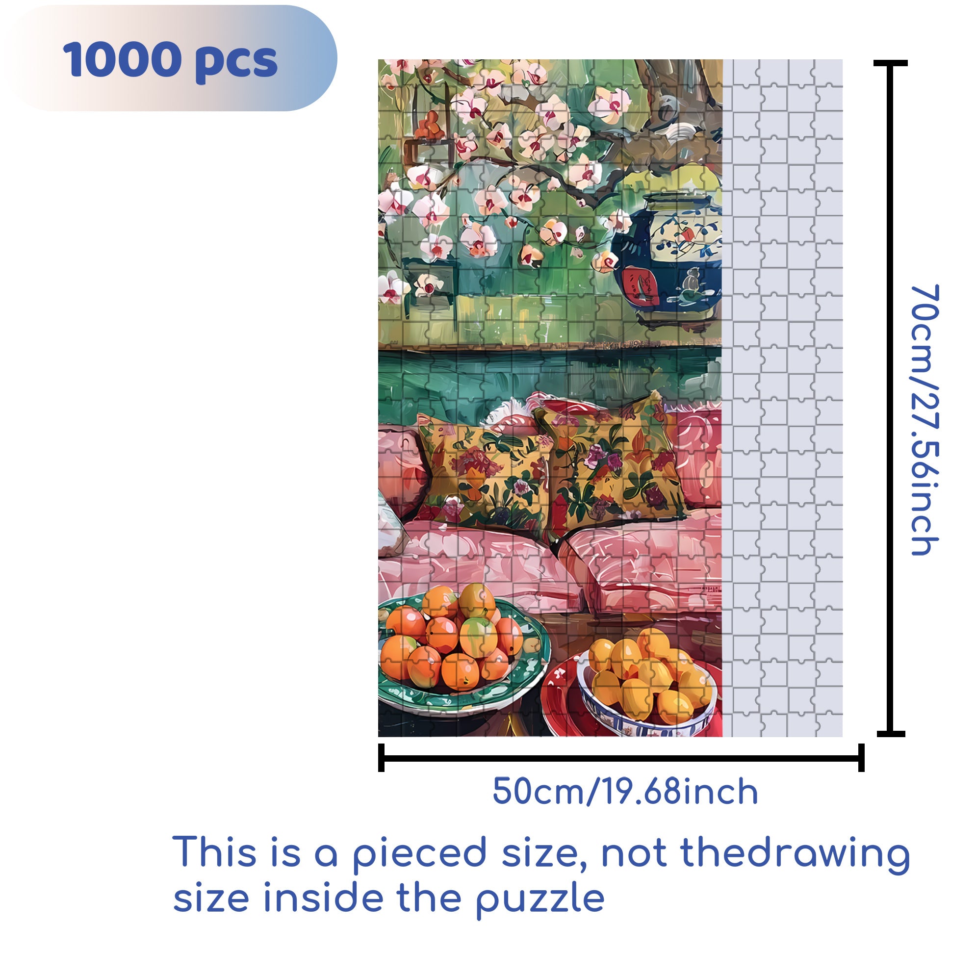 Living Room 500pcs/1000pcs Jigsaw Puzzle, Scratch-Resistant, Interactive Family Game & Brain-Boosting DIY Decor, Perfect for Halloween, Christmas & New Year Gifts, Family Puzzle Game