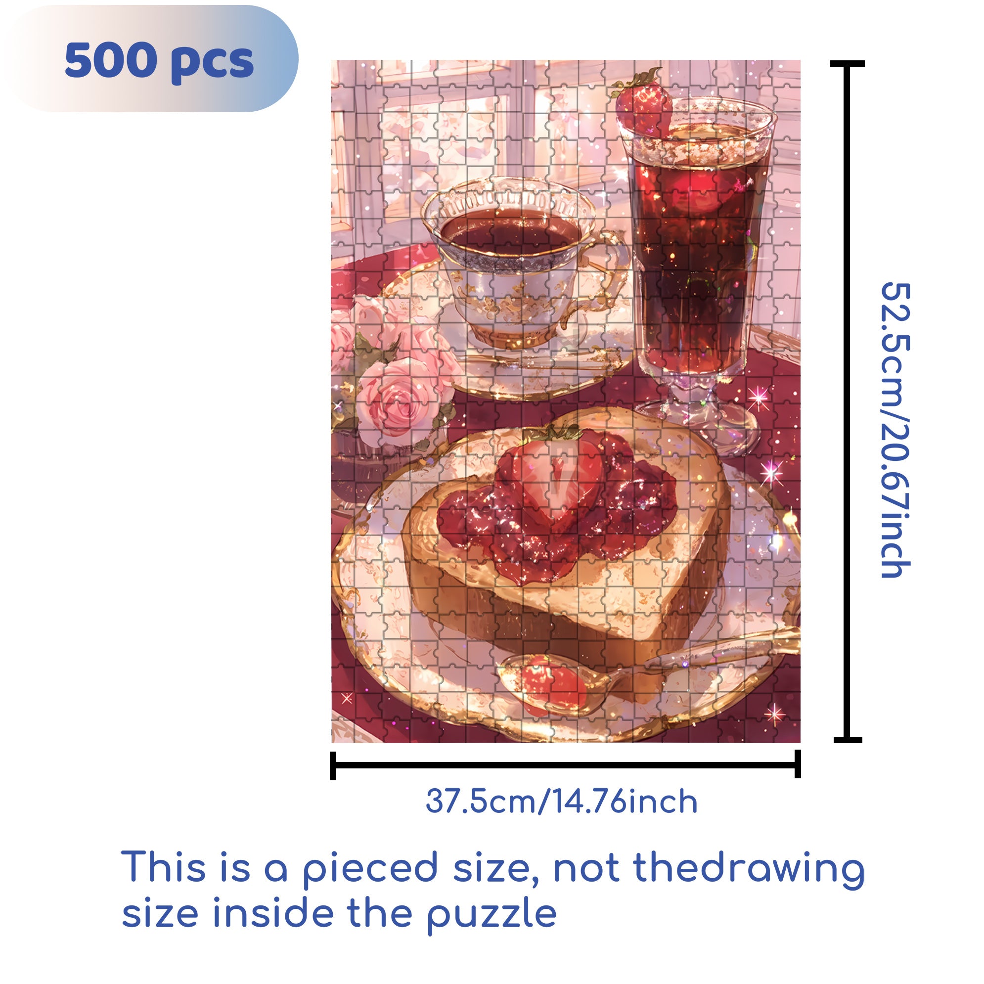 Love's Afternoon Tea 500pcs/1000pcs Jigsaw Puzzle, Scratch-Resistant, Interactive Family Game & Brain-Boosting DIY Decor, Perfect for Halloween, Christmas & New Year Gifts, Family Puzzle Game