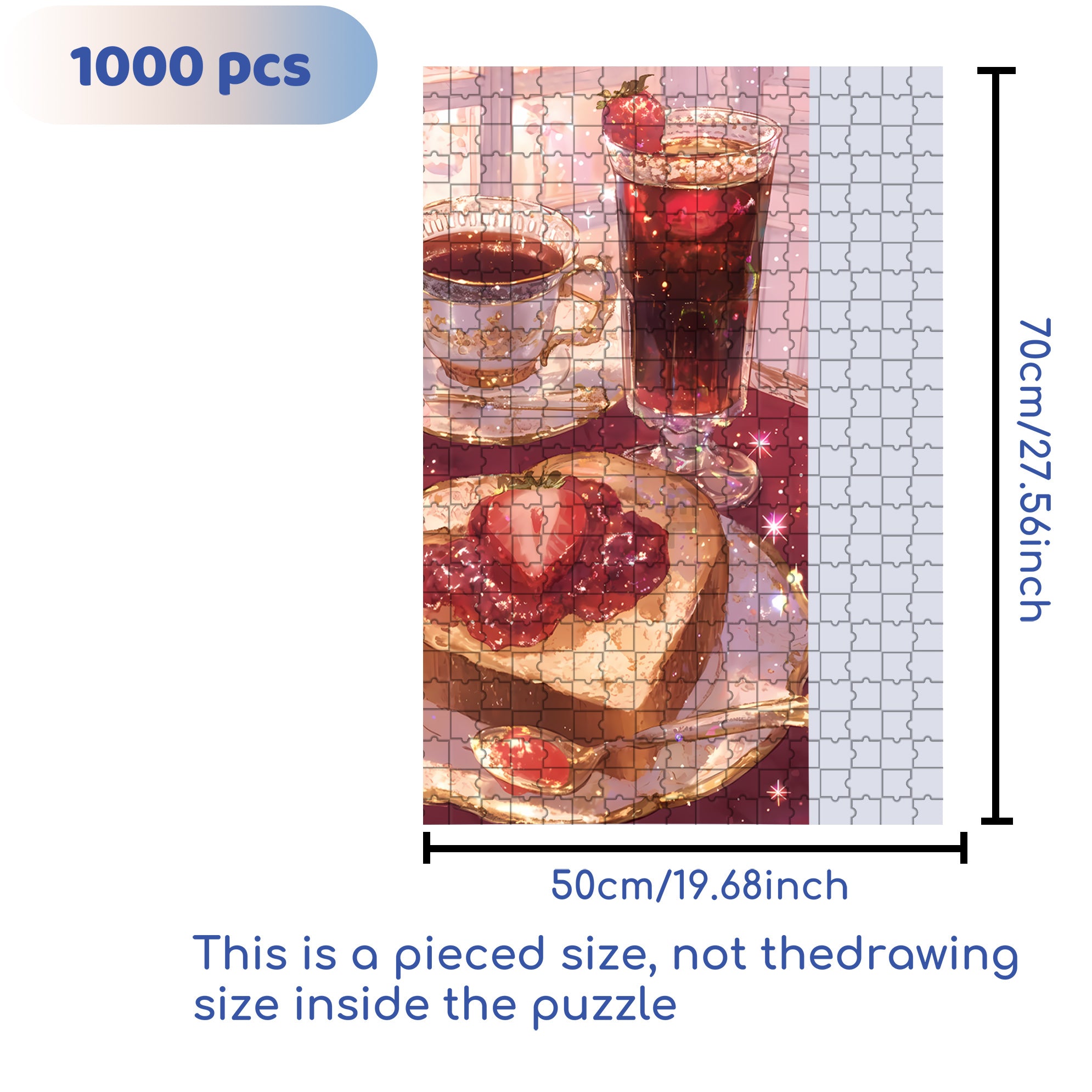 Love's Afternoon Tea 500pcs/1000pcs Jigsaw Puzzle, Scratch-Resistant, Interactive Family Game & Brain-Boosting DIY Decor, Perfect for Halloween, Christmas & New Year Gifts, Family Puzzle Game