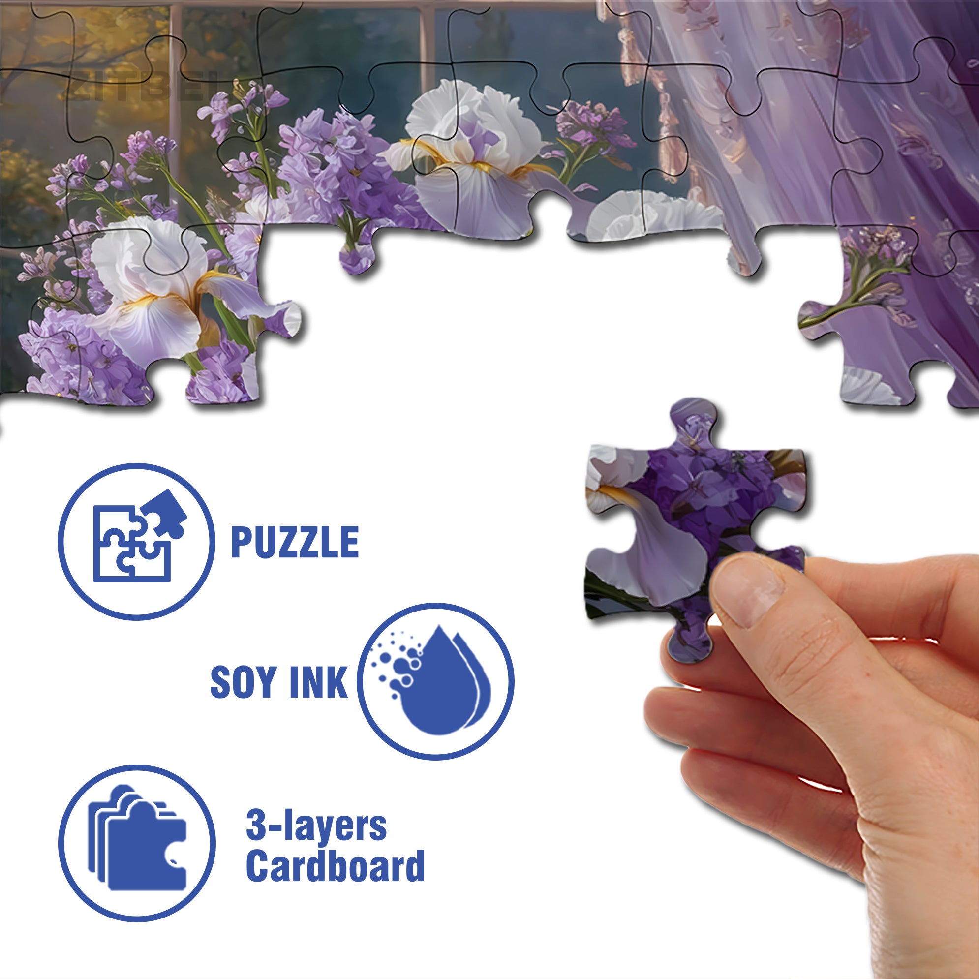 Purple Tones 500pcs/1000pcs Jigsaw Puzzle, Scratch-Resistant, Interactive Family Game & Brain-Boosting DIY Decor, Perfect for Halloween, Christmas & New Year Gifts, Family Puzzle Game