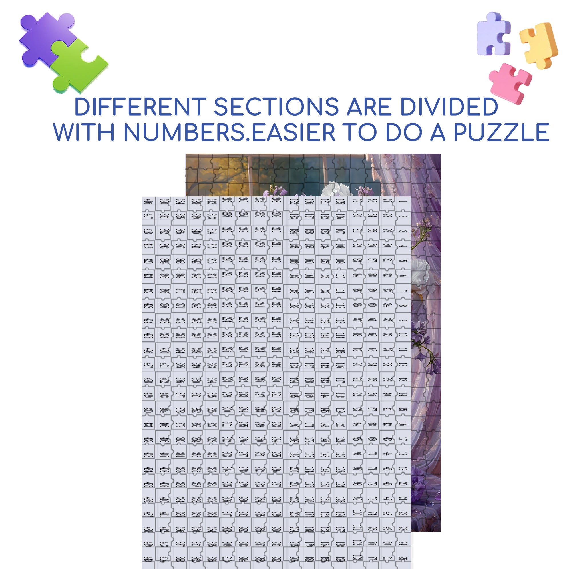 Purple Tones 500pcs/1000pcs Jigsaw Puzzle, Scratch-Resistant, Interactive Family Game & Brain-Boosting DIY Decor, Perfect for Halloween, Christmas & New Year Gifts, Family Puzzle Game