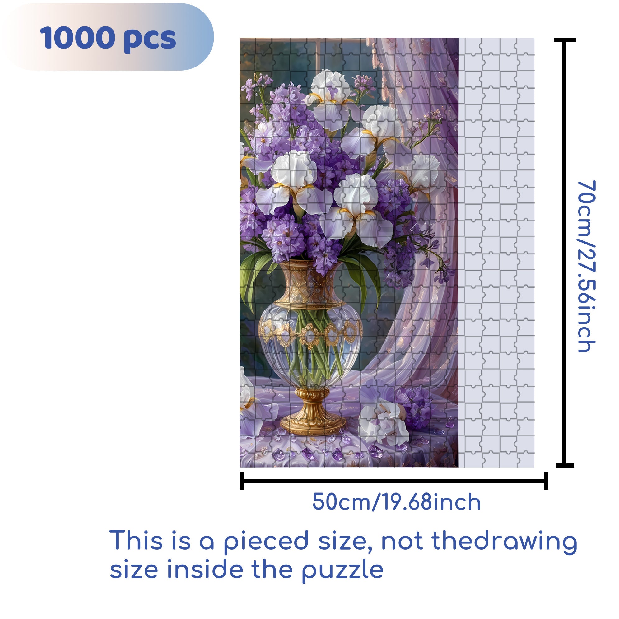 Purple Tones 500pcs/1000pcs Jigsaw Puzzle, Scratch-Resistant, Interactive Family Game & Brain-Boosting DIY Decor, Perfect for Halloween, Christmas & New Year Gifts, Family Puzzle Game