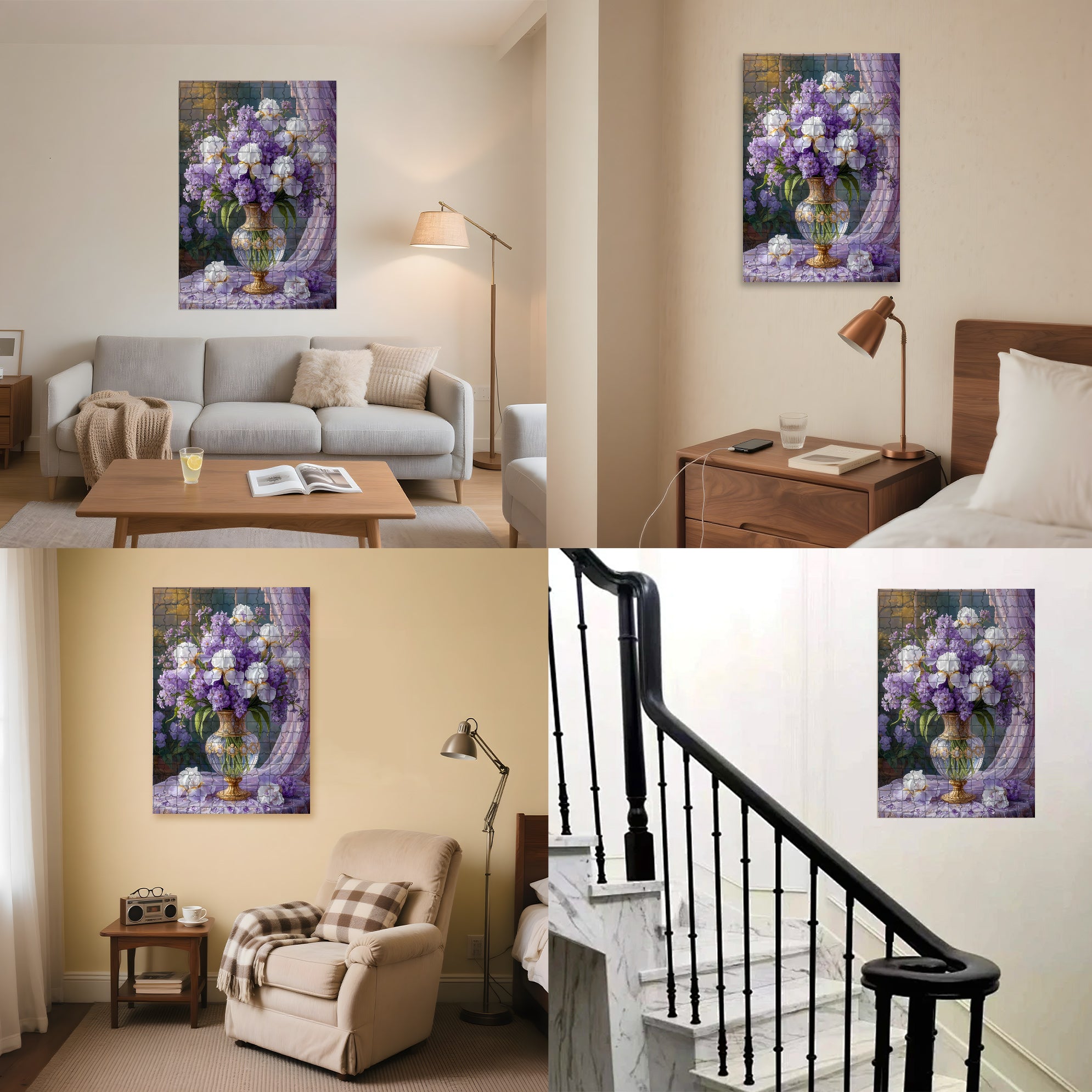 Purple Tones 500pcs/1000pcs Jigsaw Puzzle, Scratch-Resistant, Interactive Family Game & Brain-Boosting DIY Decor, Perfect for Halloween, Christmas & New Year Gifts, Family Puzzle Game