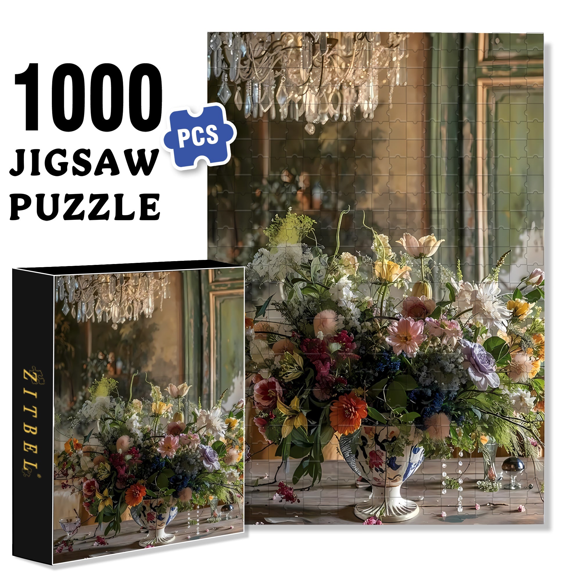 Retro Style 500pcs/1000pcs Jigsaw Puzzle, Scratch-Resistant, Interactive Family Game & Brain-Boosting DIY Decor, Perfect for Halloween, Christmas & New Year Gifts, Family Puzzle Game