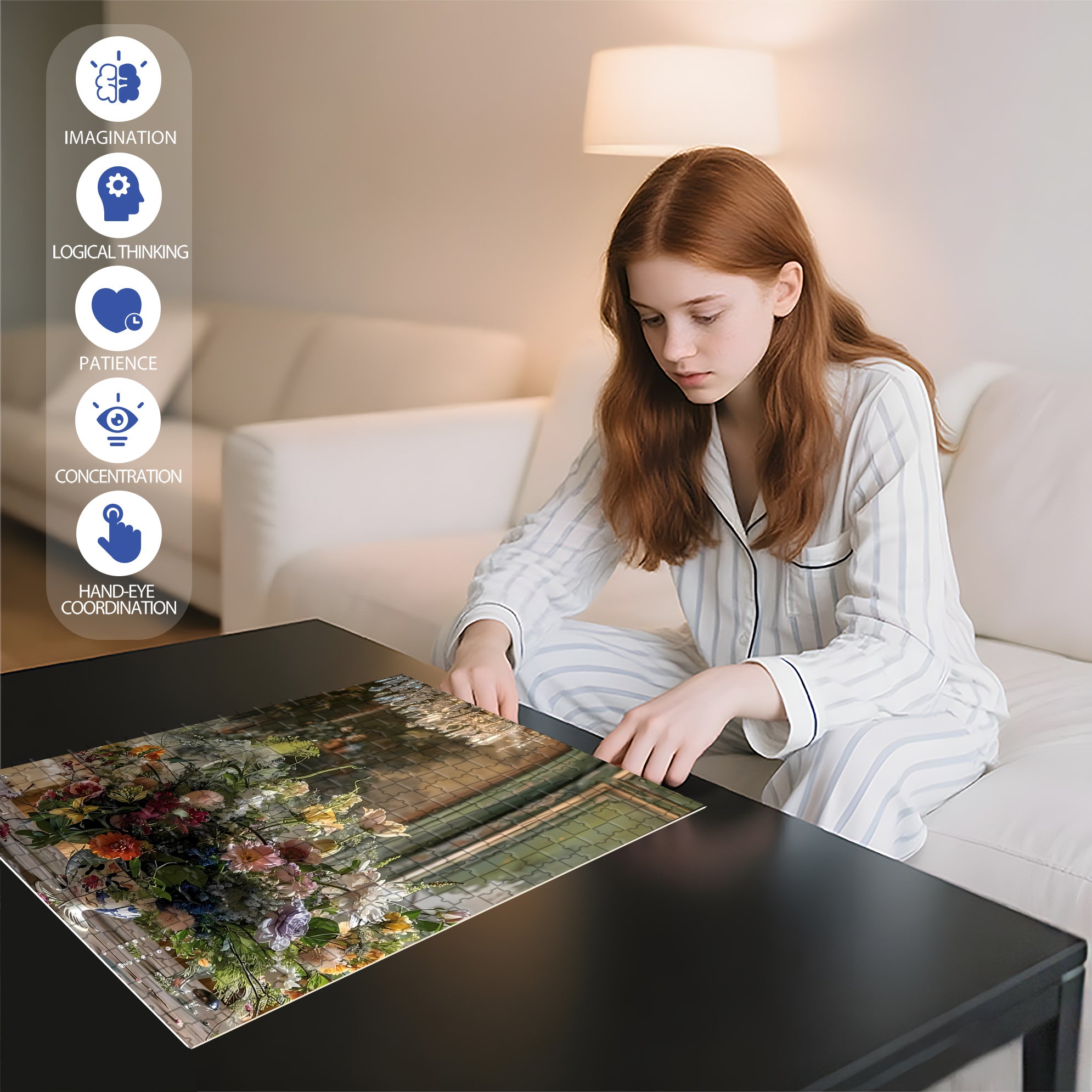 Retro Style 500pcs/1000pcs Jigsaw Puzzle, Scratch-Resistant, Interactive Family Game & Brain-Boosting DIY Decor, Perfect for Halloween, Christmas & New Year Gifts, Family Puzzle Game