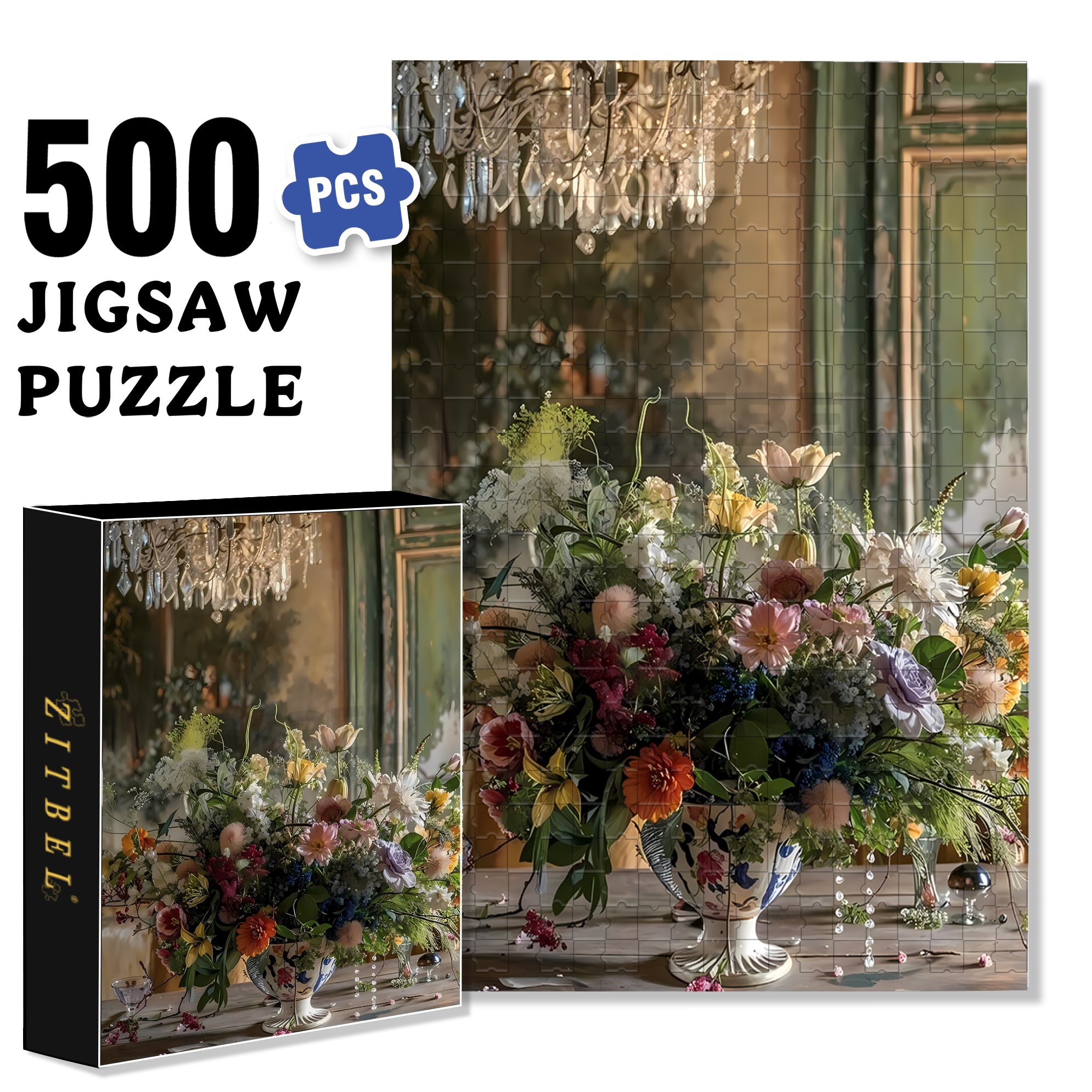 Retro Style 500pcs/1000pcs Jigsaw Puzzle, Scratch-Resistant, Interactive Family Game & Brain-Boosting DIY Decor, Perfect for Halloween, Christmas & New Year Gifts, Family Puzzle Game