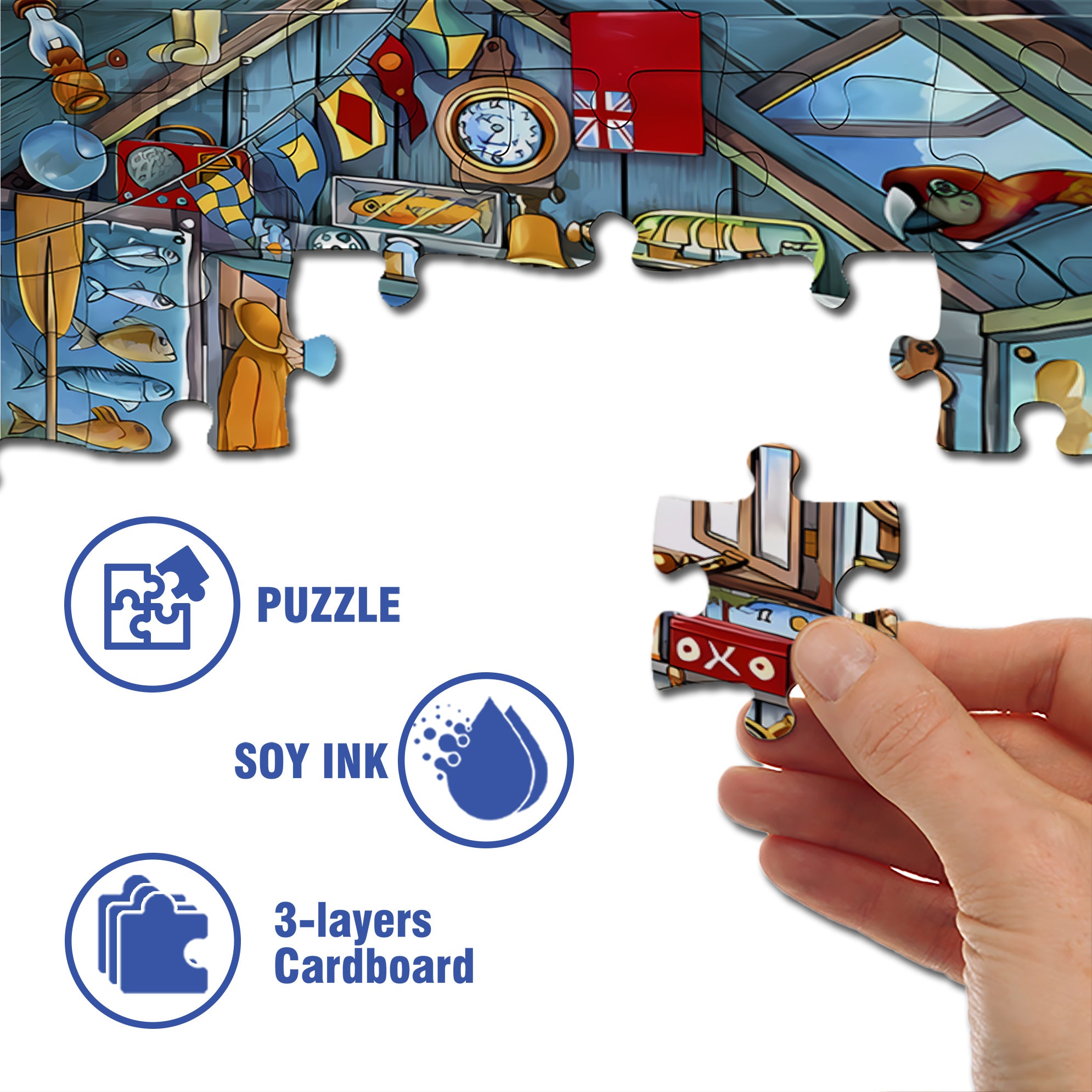 Sandbeach 500pcs/1000pcs Jigsaw Puzzle, Scratch-Resistant, Interactive Family Game & Brain-Boosting DIY Decor, Perfect for Halloween, Christmas & New Year Gifts, Family Puzzle Game