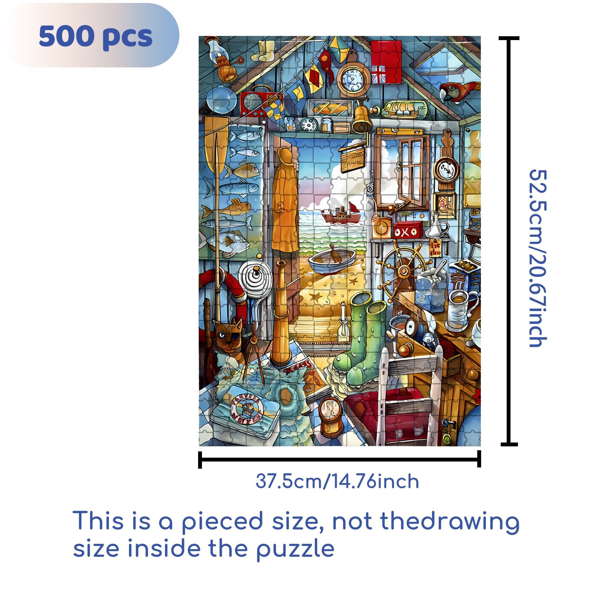 Sandbeach 500pcs/1000pcs Jigsaw Puzzle, Scratch-Resistant, Interactive Family Game & Brain-Boosting DIY Decor, Perfect for Halloween, Christmas & New Year Gifts, Family Puzzle Game