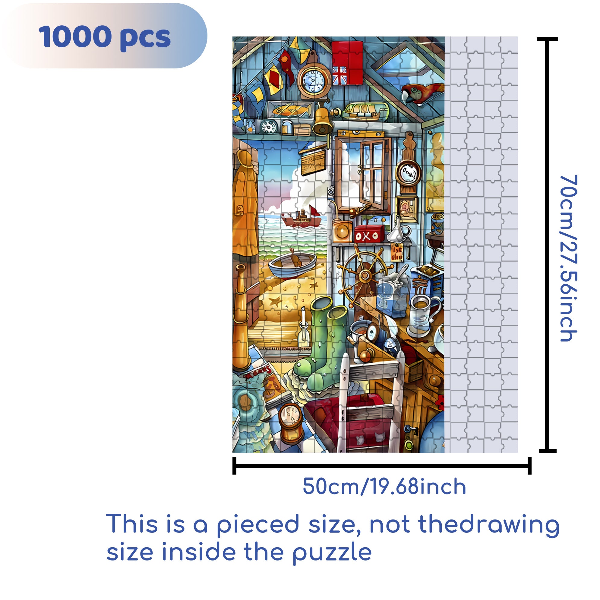 Sandbeach 500pcs/1000pcs Jigsaw Puzzle, Scratch-Resistant, Interactive Family Game & Brain-Boosting DIY Decor, Perfect for Halloween, Christmas & New Year Gifts, Family Puzzle Game