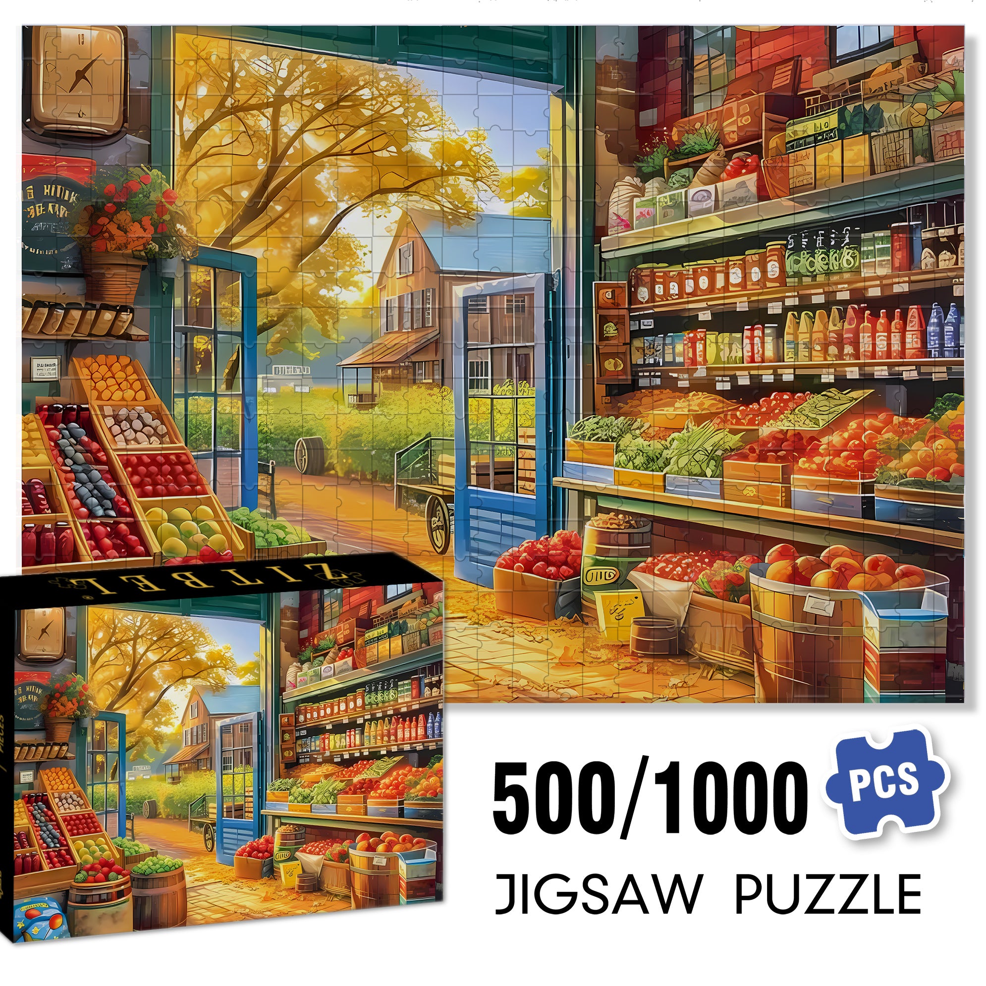 Shop 500pcs/1000pcs Jigsaw Puzzle, Scratch-Resistant, Interactive Family Game & Brain-Boosting DIY Decor, Perfect for Halloween, Christmas & New Year Gifts, Family Puzzle Game