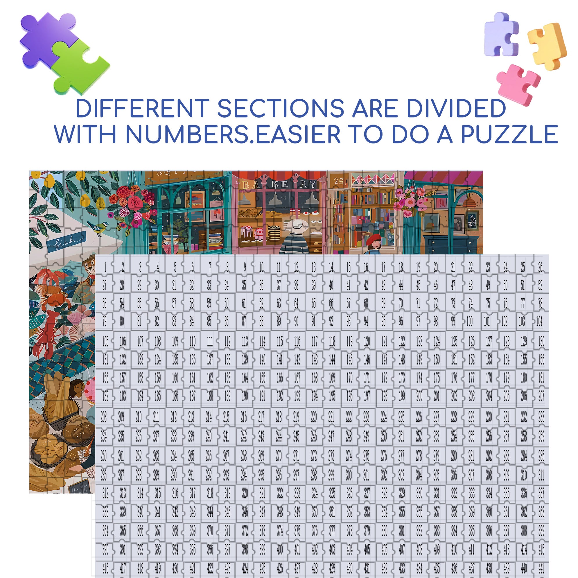 Shopping Day 500pcs/1000pcs Jigsaw Puzzle, Scratch-Resistant, Interactive Family Game & Brain-Boosting DIY Decor, Perfect for Halloween, Christmas & New Year Gifts, Family Puzzle Game