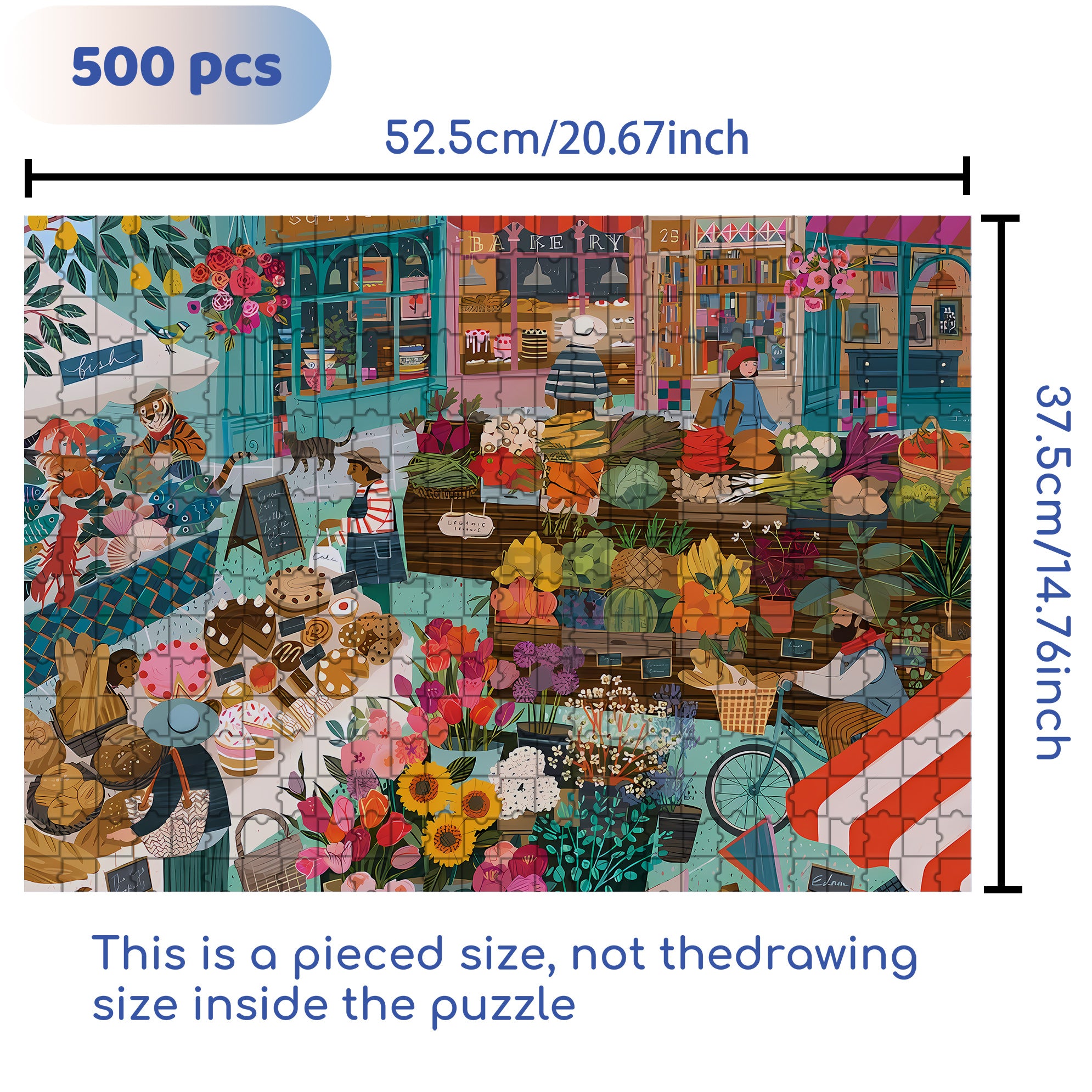 Shopping Day 500pcs/1000pcs Jigsaw Puzzle, Scratch-Resistant, Interactive Family Game & Brain-Boosting DIY Decor, Perfect for Halloween, Christmas & New Year Gifts, Family Puzzle Game