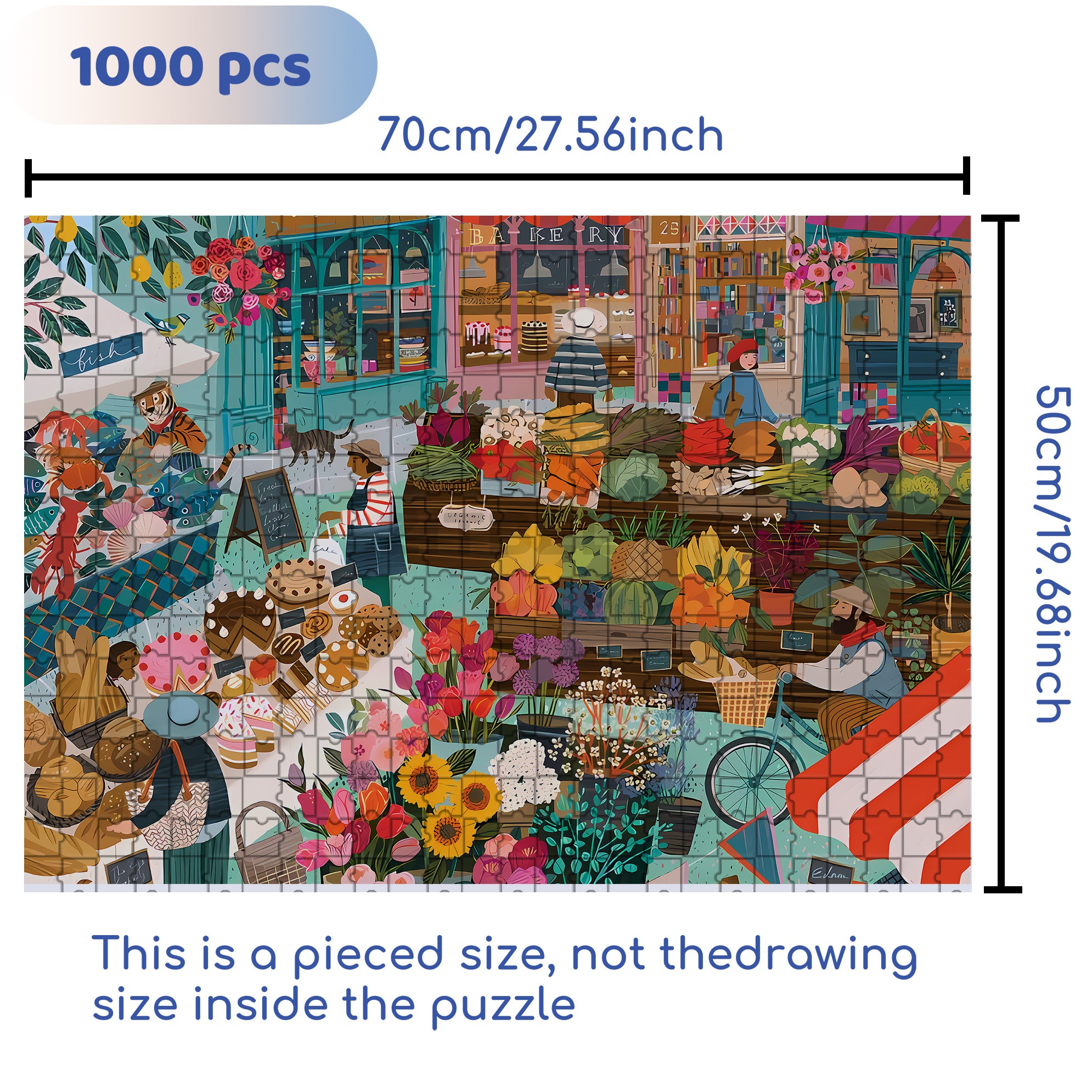 Shopping Day 500pcs/1000pcs Jigsaw Puzzle, Scratch-Resistant, Interactive Family Game & Brain-Boosting DIY Decor, Perfect for Halloween, Christmas & New Year Gifts, Family Puzzle Game