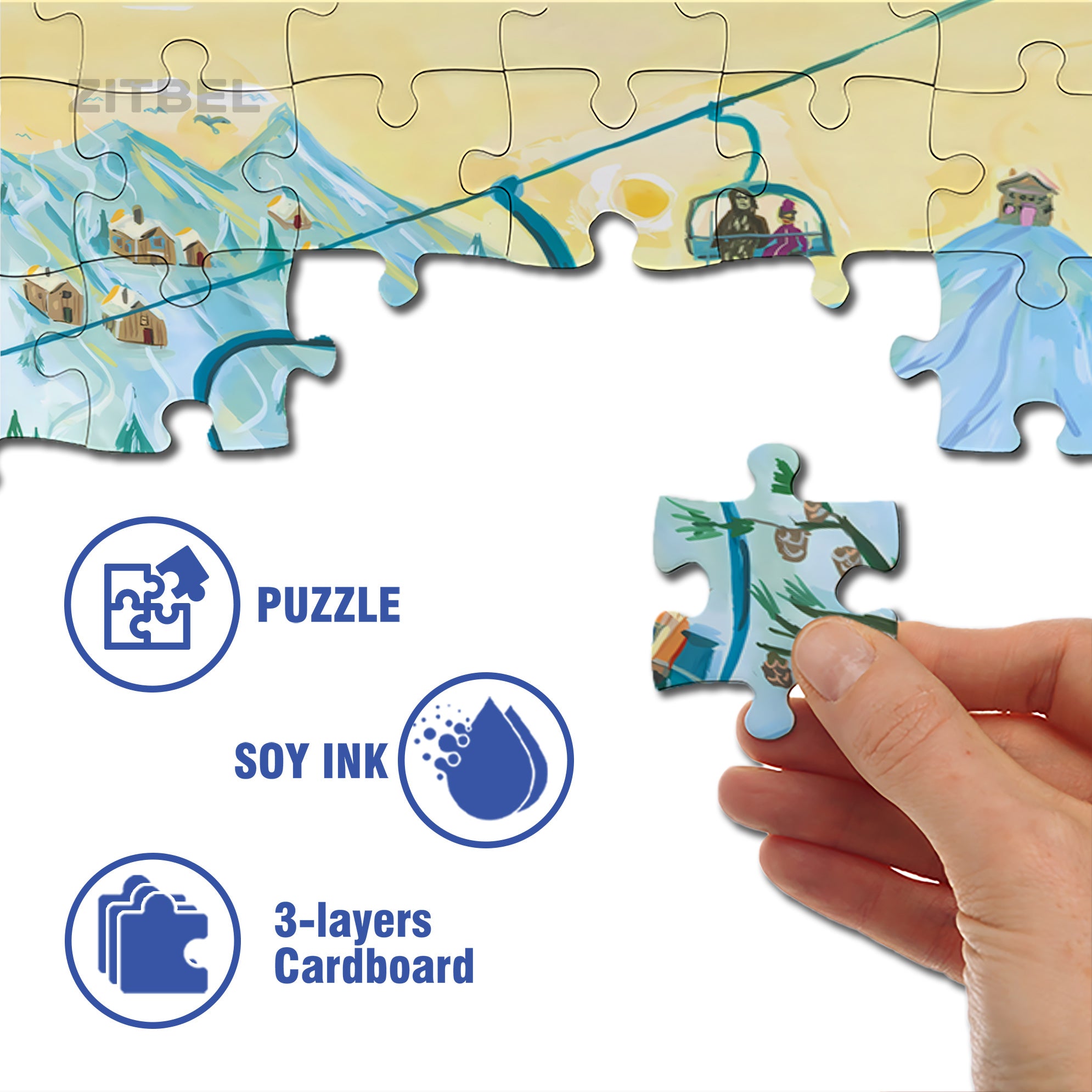 Sleigh 500pcs/1000pcs Jigsaw Puzzle, Scratch-Resistant, Interactive Family Game & Brain-Boosting DIY Decor, Perfect for Halloween, Christmas & New Year Gifts, Family Puzzle Game