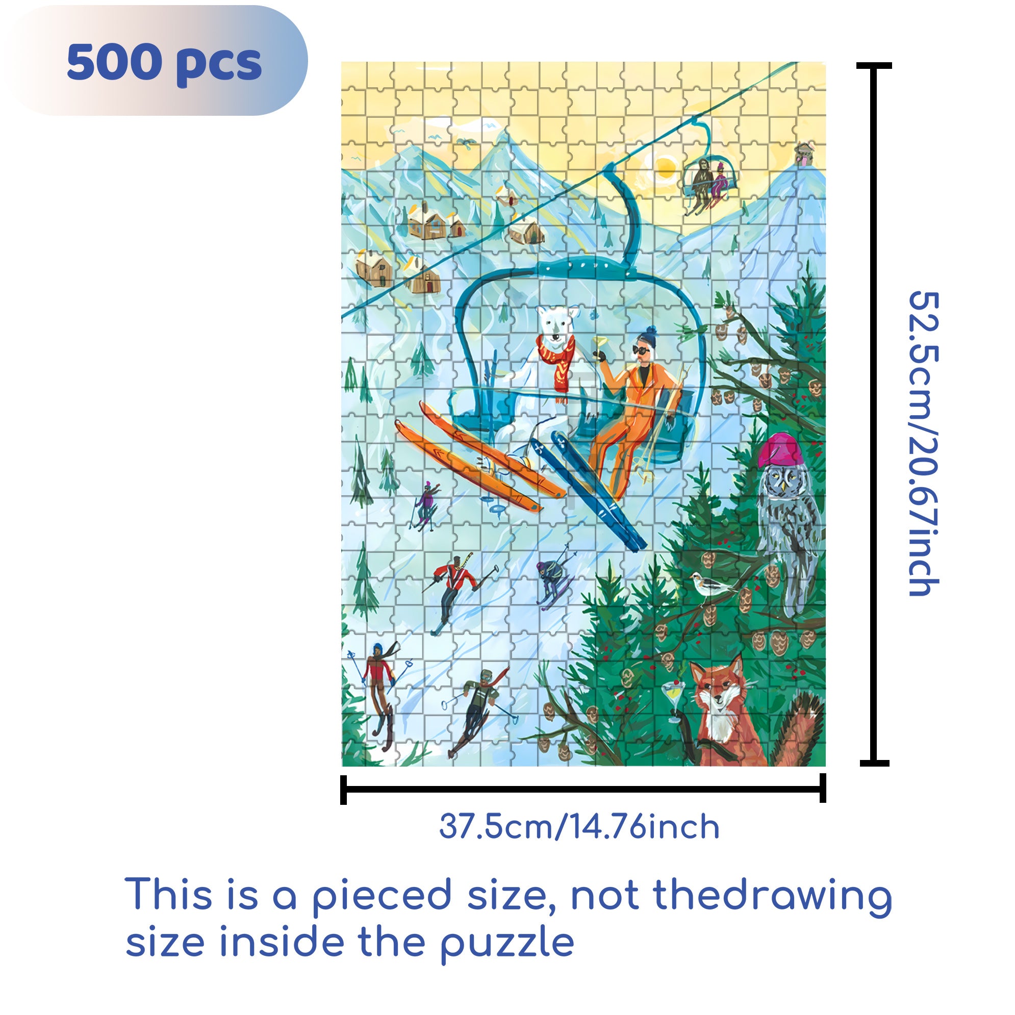 Sleigh 500pcs/1000pcs Jigsaw Puzzle, Scratch-Resistant, Interactive Family Game & Brain-Boosting DIY Decor, Perfect for Halloween, Christmas & New Year Gifts, Family Puzzle Game