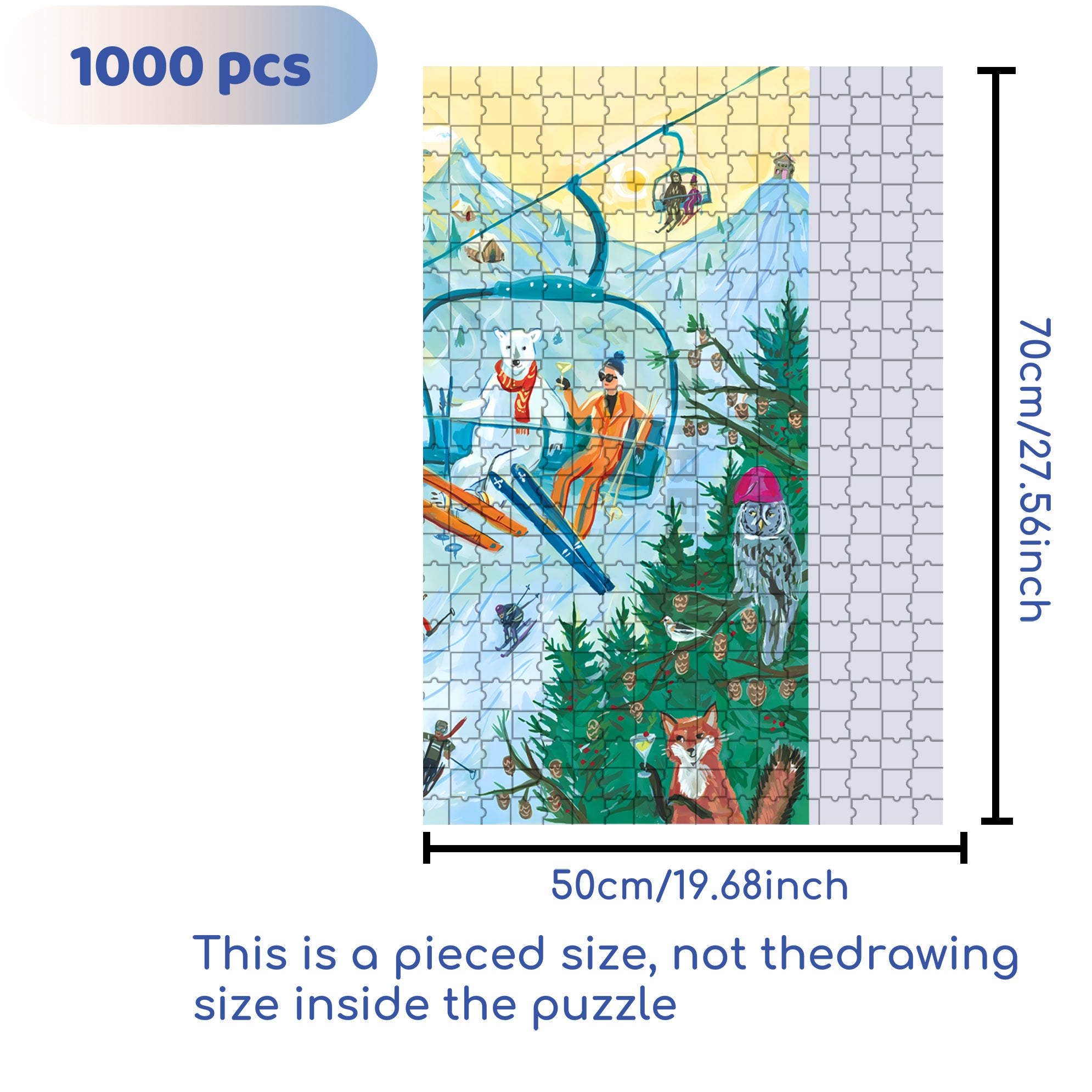 Sleigh 500pcs/1000pcs Jigsaw Puzzle, Scratch-Resistant, Interactive Family Game & Brain-Boosting DIY Decor, Perfect for Halloween, Christmas & New Year Gifts, Family Puzzle Game