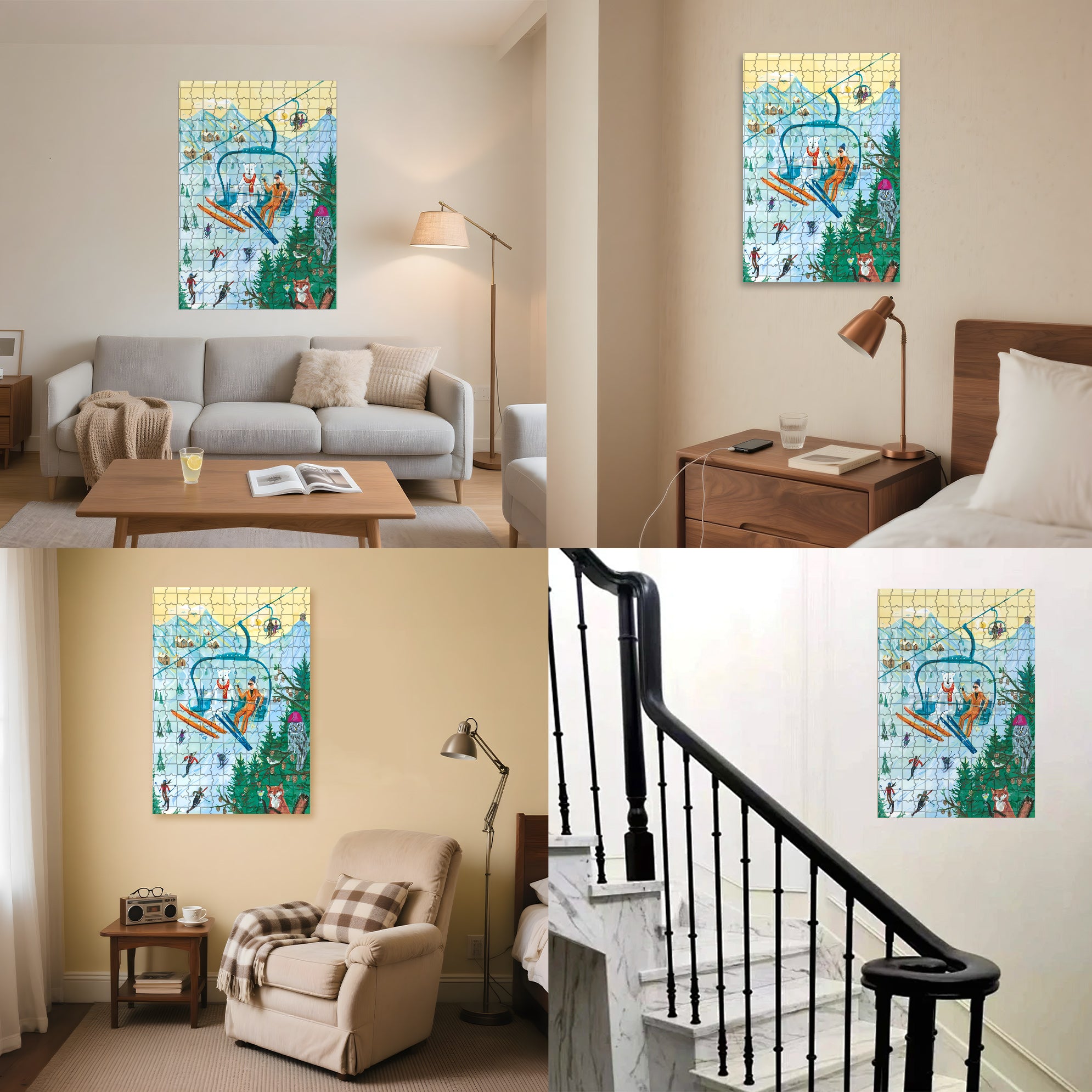 Sleigh 500pcs/1000pcs Jigsaw Puzzle, Scratch-Resistant, Interactive Family Game & Brain-Boosting DIY Decor, Perfect for Halloween, Christmas & New Year Gifts, Family Puzzle Game