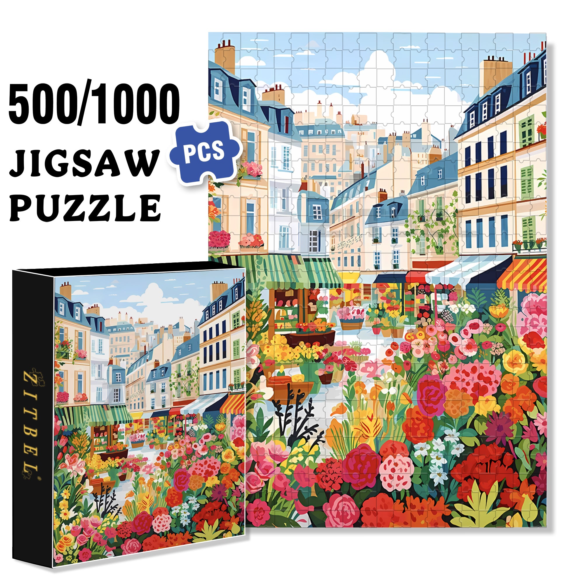 Springtime 500pcs/1000pcs Jigsaw Puzzle, Scratch-Resistant, Interactive Family Game & Brain-Boosting DIY Decor, Perfect for Halloween, Christmas & New Year Gifts, Family Puzzle Game