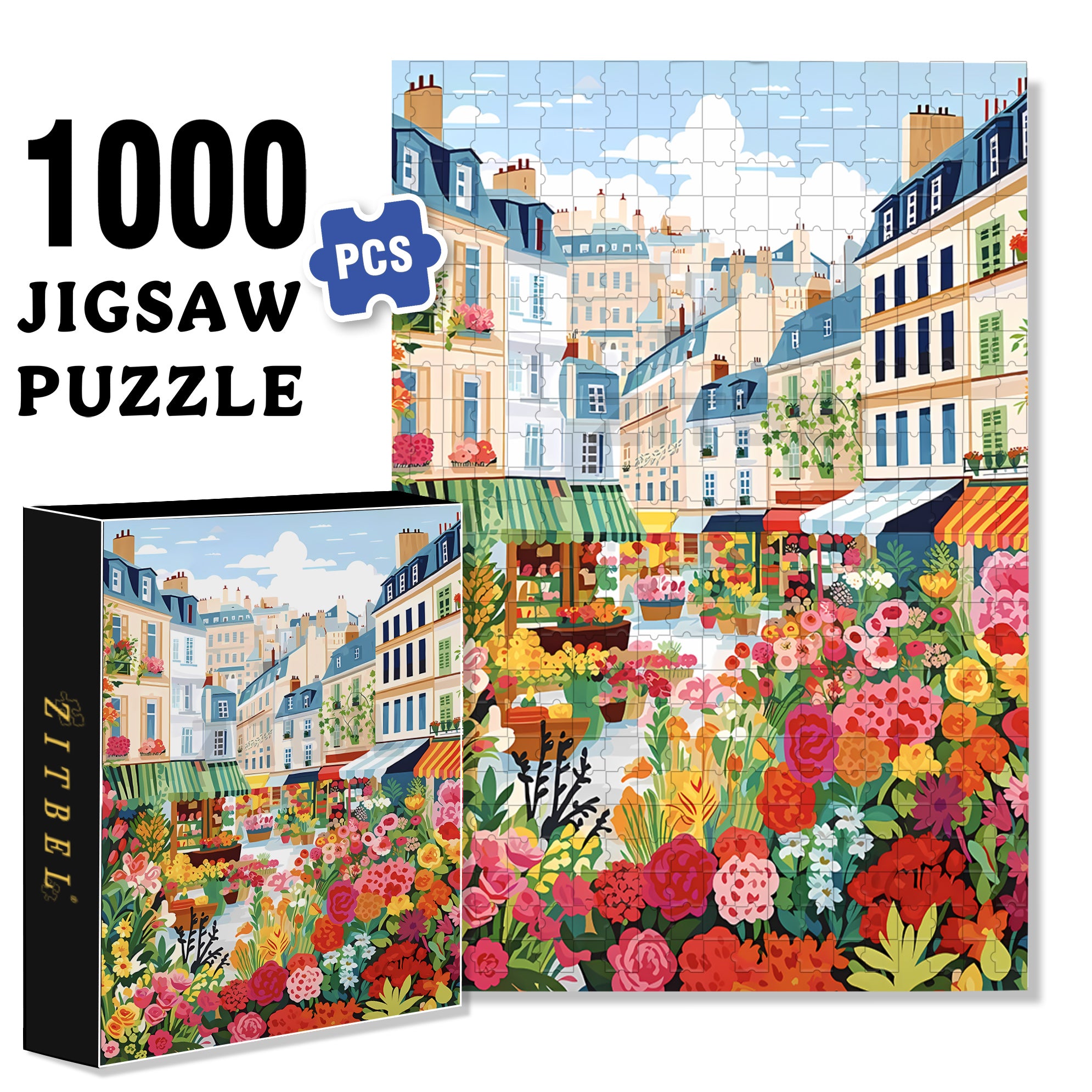 Springtime 500pcs/1000pcs Jigsaw Puzzle, Scratch-Resistant, Interactive Family Game & Brain-Boosting DIY Decor, Perfect for Halloween, Christmas & New Year Gifts, Family Puzzle Game