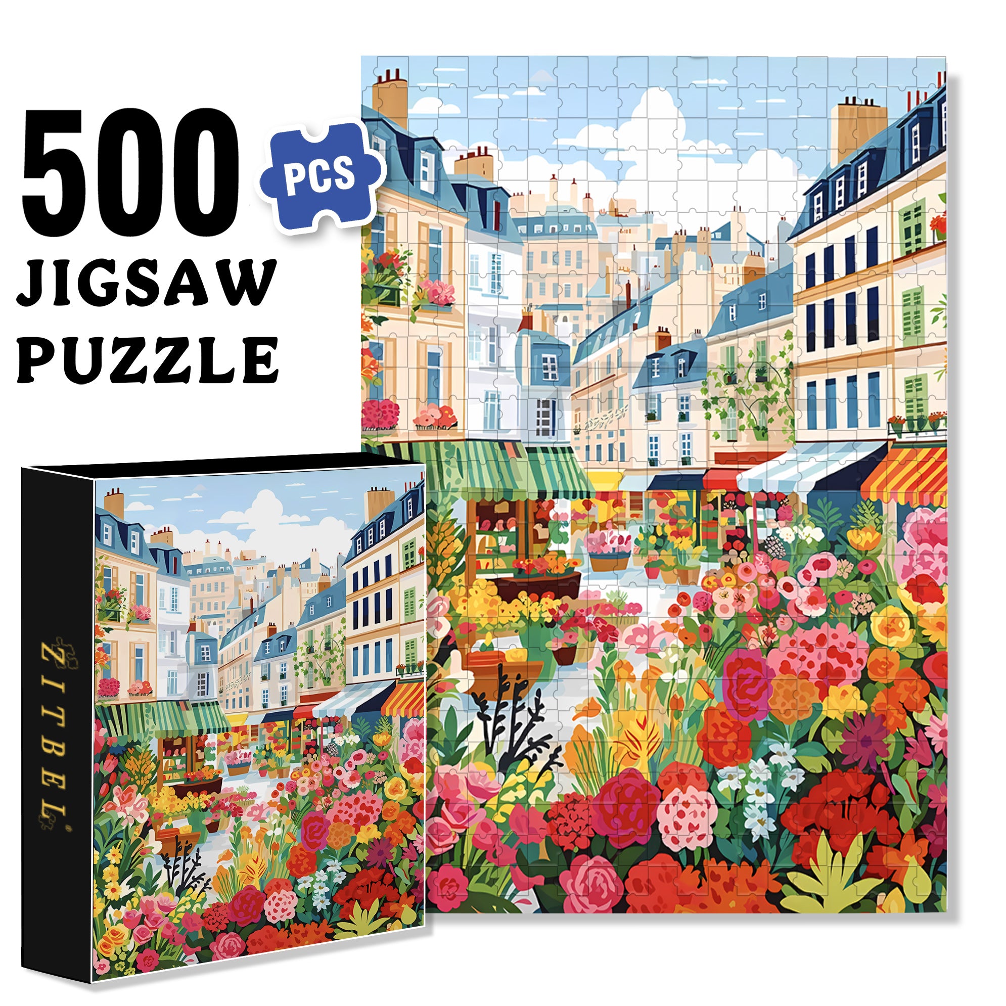 Springtime 500pcs/1000pcs Jigsaw Puzzle, Scratch-Resistant, Interactive Family Game & Brain-Boosting DIY Decor, Perfect for Halloween, Christmas & New Year Gifts, Family Puzzle Game